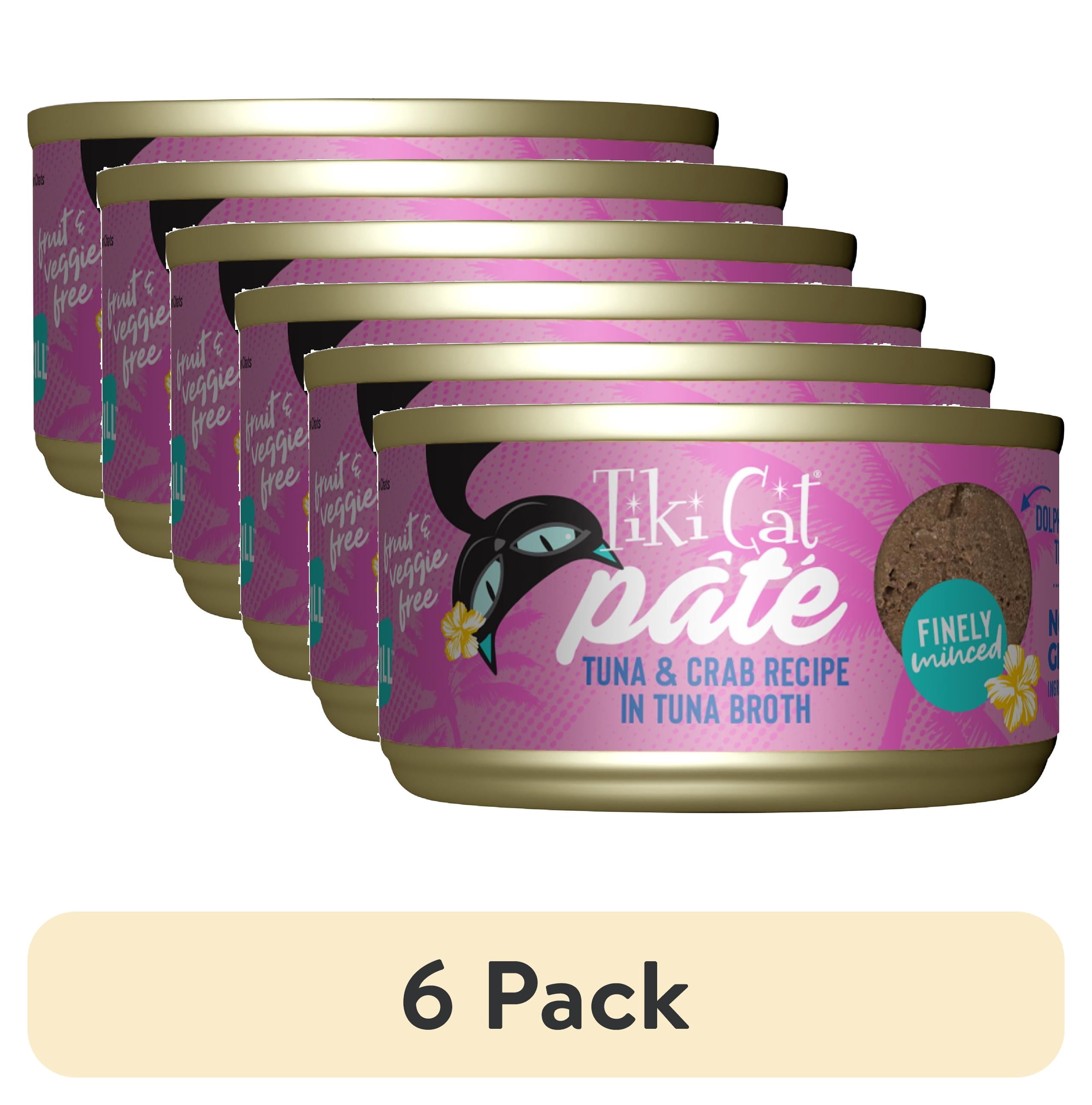 (6 pack) Tiki Cat Grill Pate Wet Cat Food Tuna & Crab 2.8 oz. Can