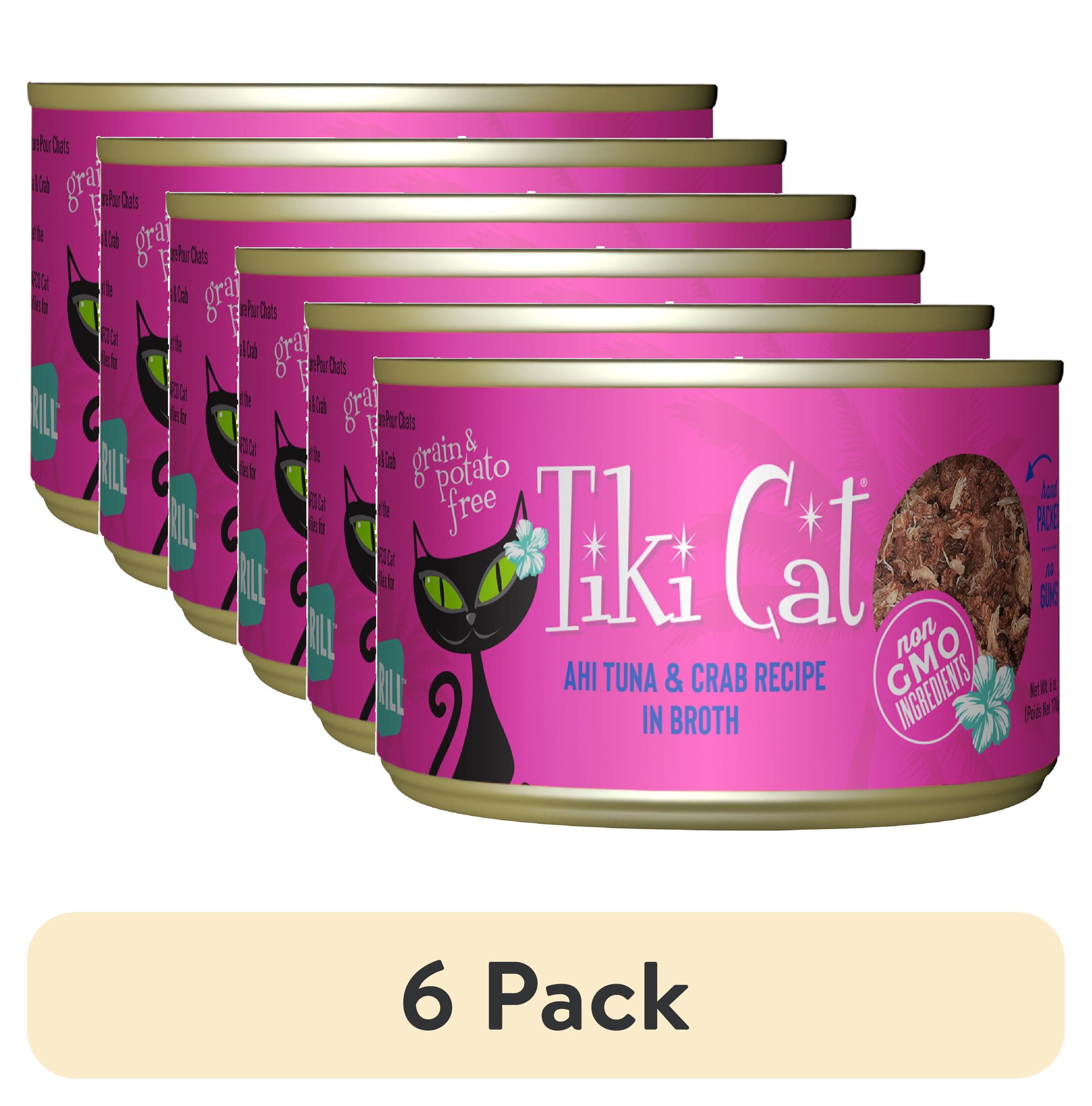 (6 pack) Tiki Cat Grill Wet Cat Food, Ahi Tuna & Crab, 6 oz. Can