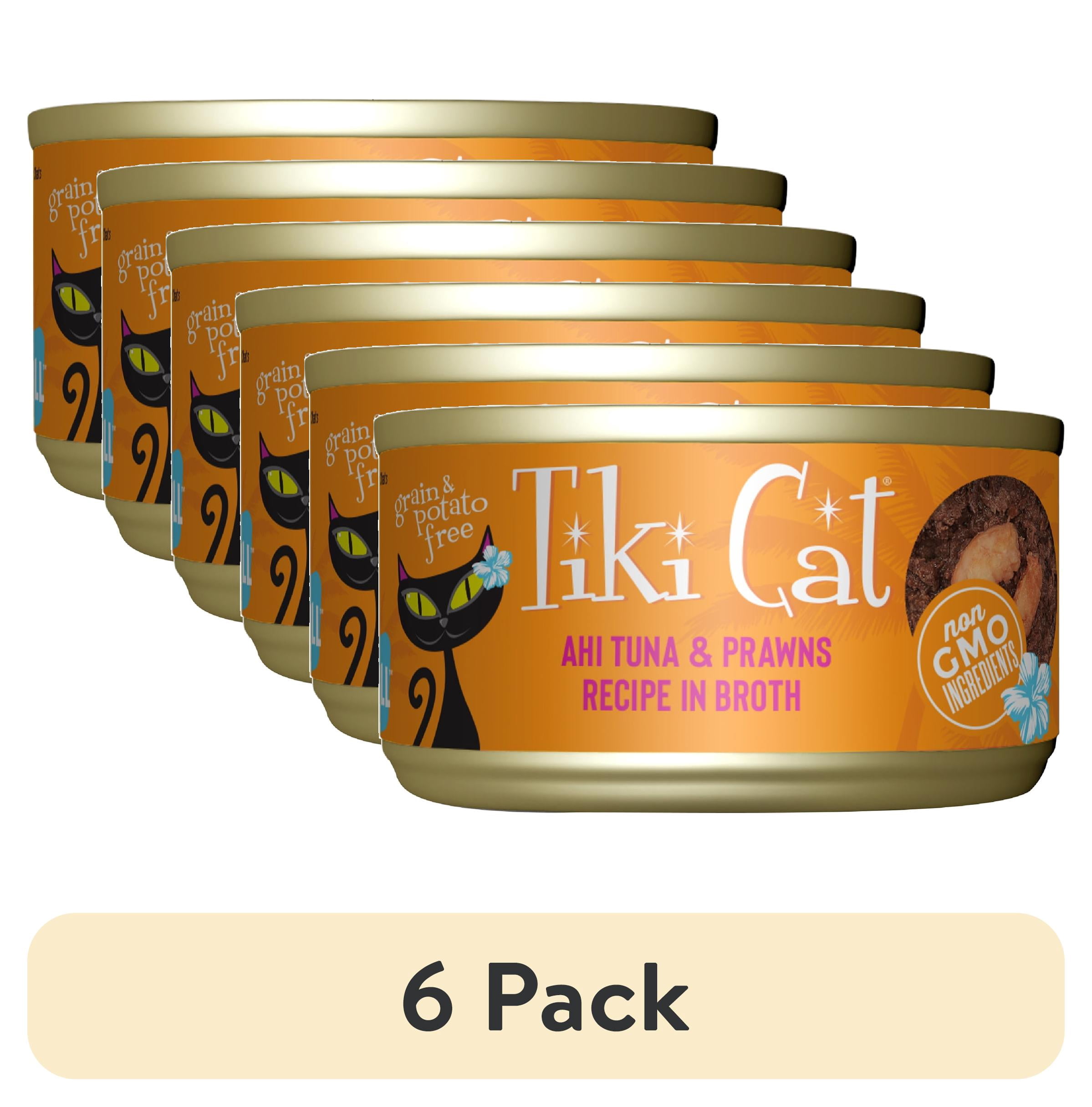 (6 pack) Tiki Cat Grill Wet Cat Food, Ahi Tuna, & Prawns, 2.8 oz. Can