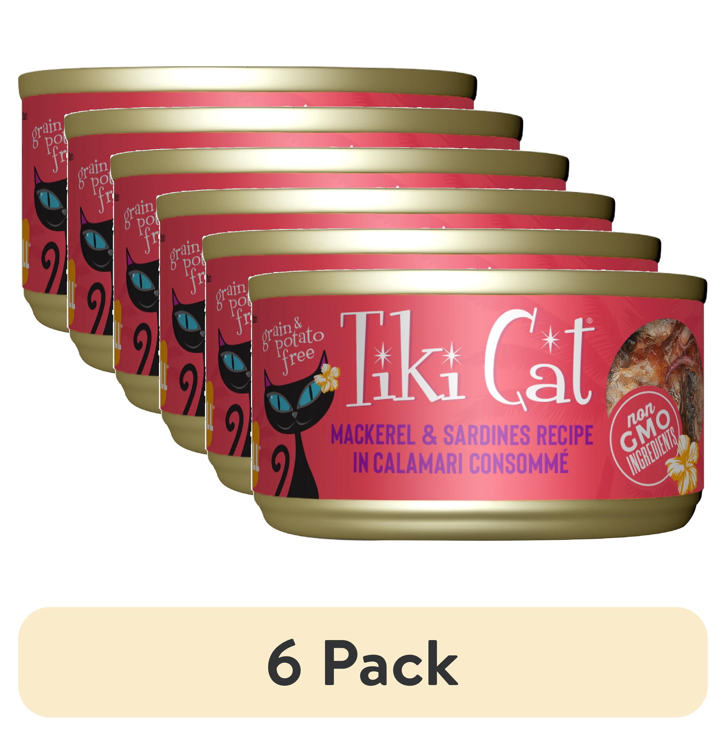 (6 pack) Tiki Cat Grill Wet Cat Food, Mackerel & Sardines, 2.8 oz. Can