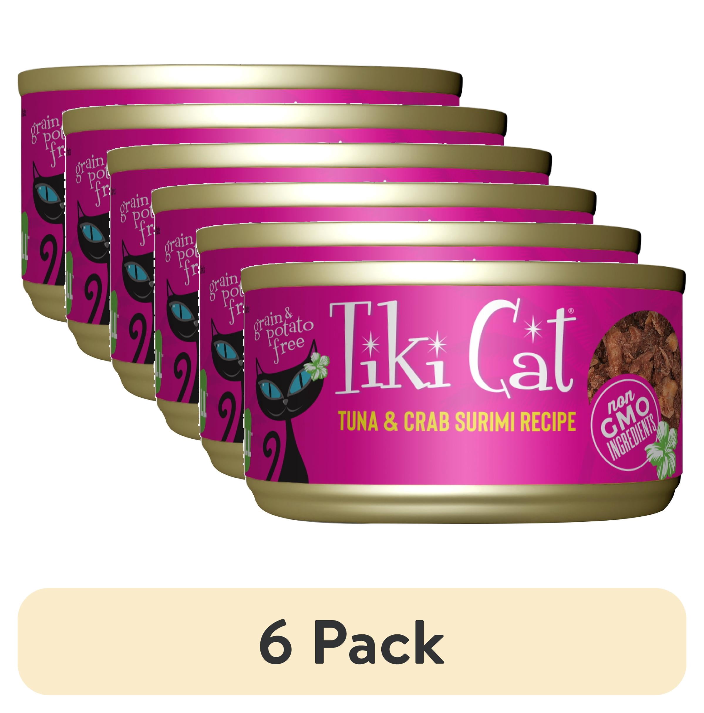 (6 pack) Tiki Cat Grill Wet Cat Food, Tuna & Crab Surimi, 2.8 oz. Can