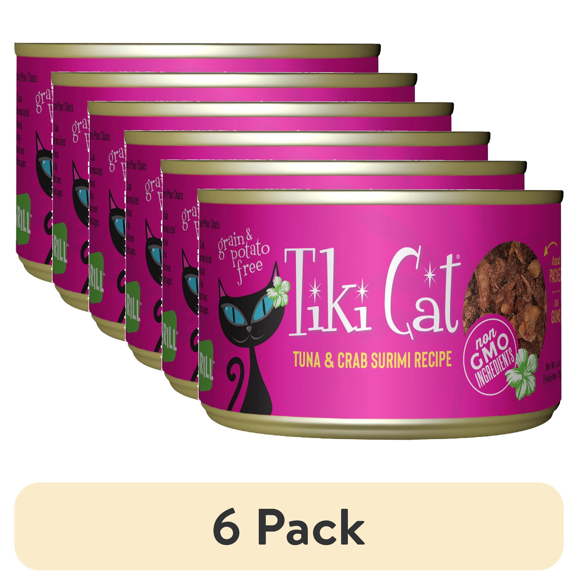(6 pack) Tiki Cat Grill Wet Cat Food, Tuna & Crab Surimi, 6 oz. Can
