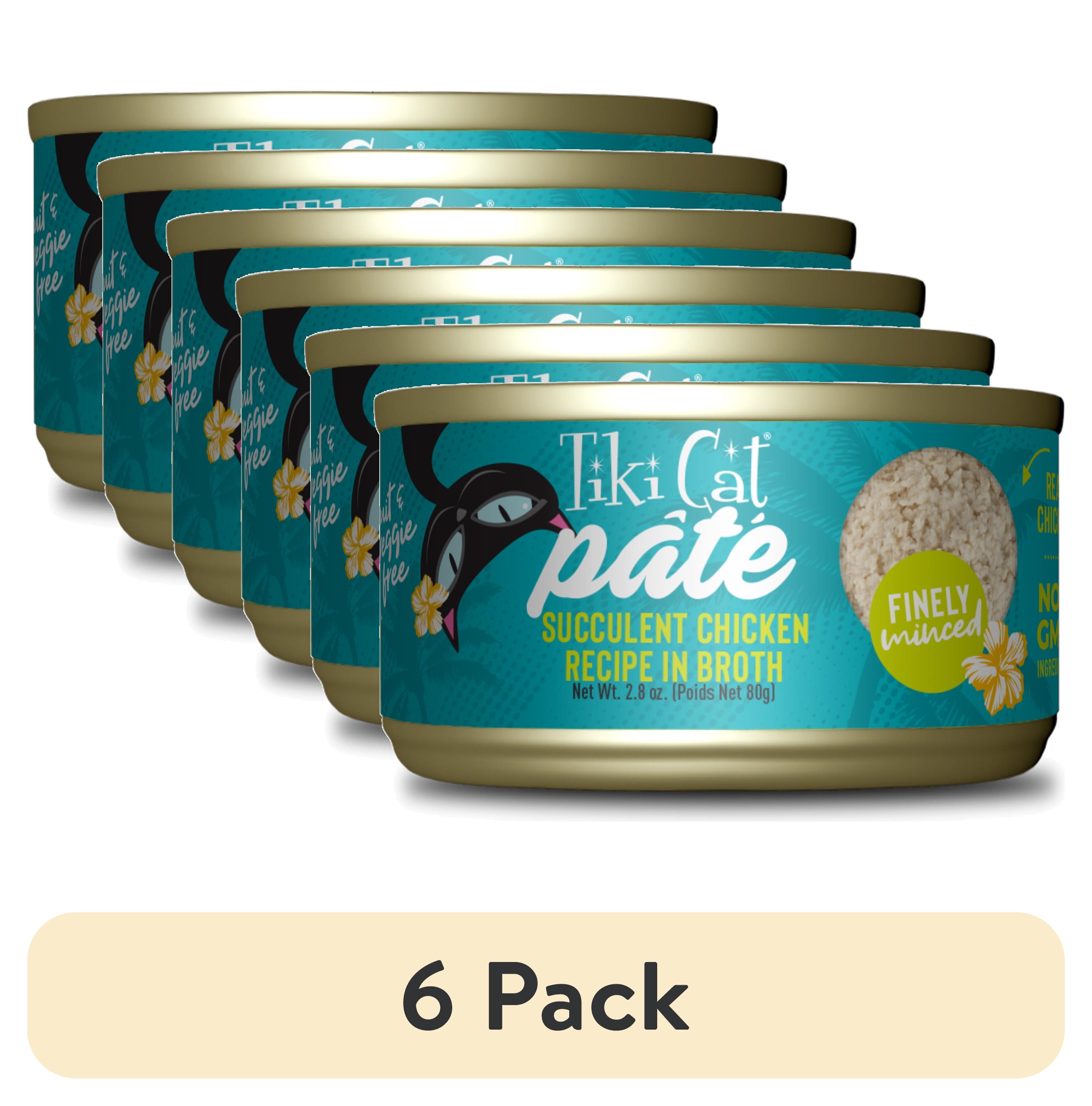 (6 pack) Tiki Cat Luau Pate Wet Cat Food, Chicken, 2.8 oz. Can