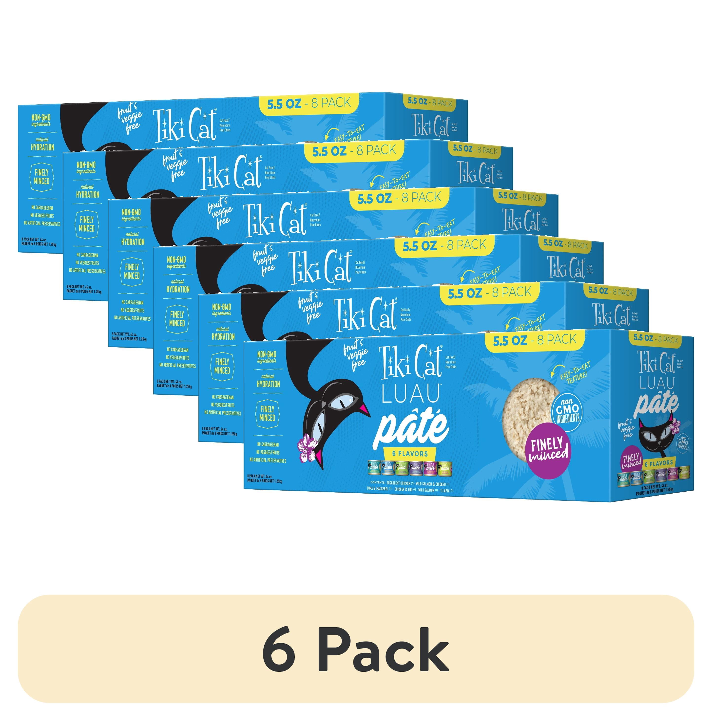 (6 pack) Tiki Cat Luau Pate Wet Cat Food, Variety Pack, 5.5 oz. Can (8 Count)
