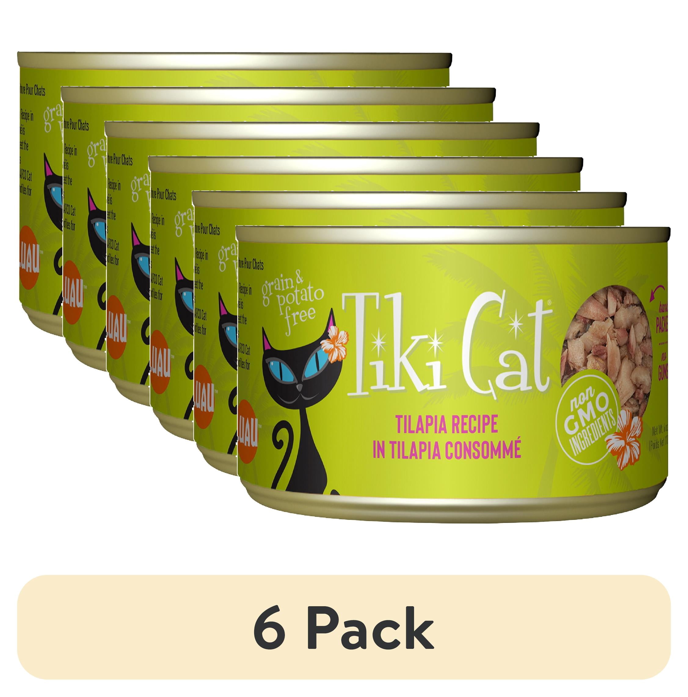 (6 pack) Tiki Cat Luau Wet Cat Food, Tilapia, 6 oz. Can