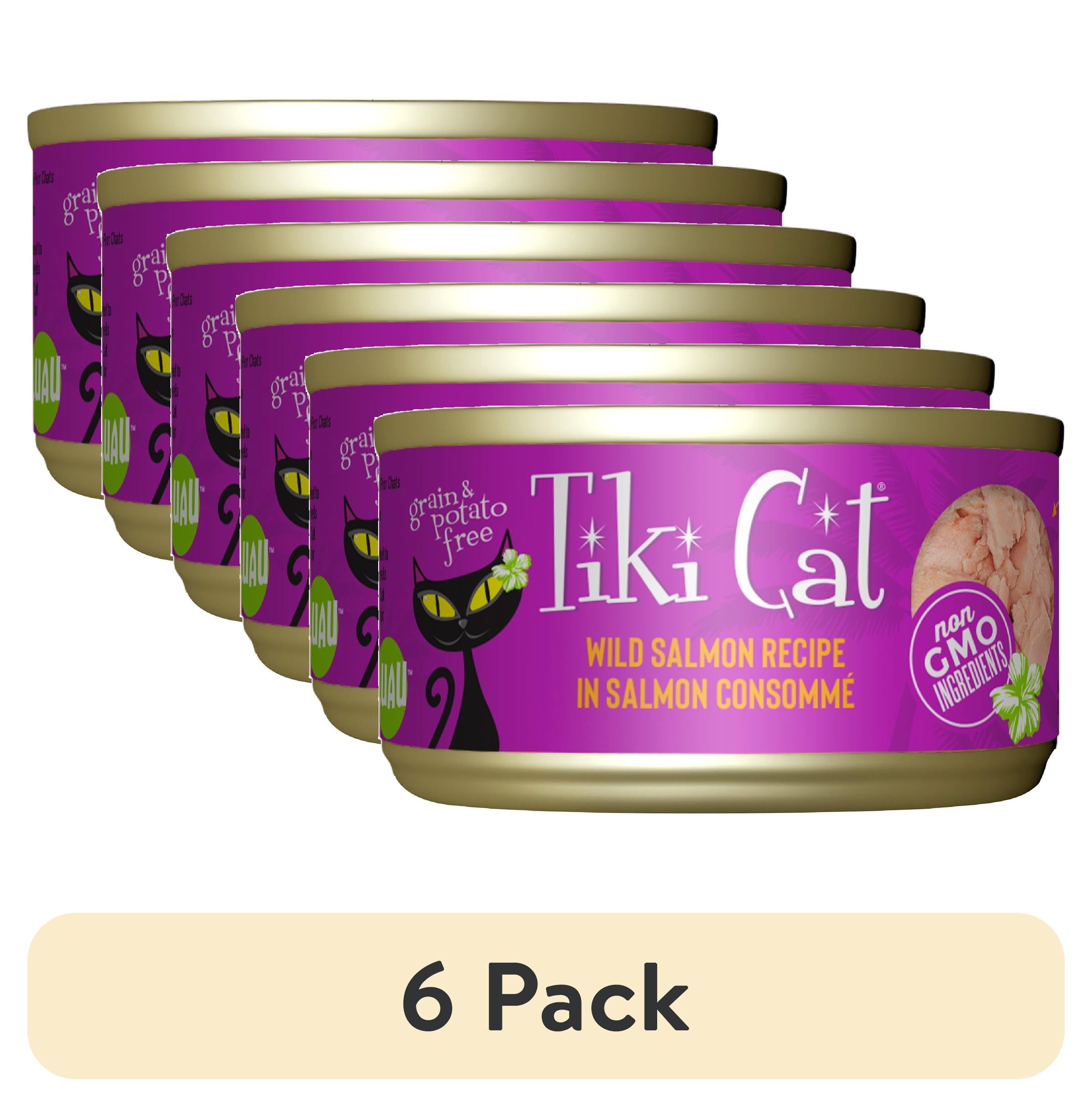 (6 pack) Tiki Cat Luau Wet Cat Food, Wild Salmon, 2.8 oz. Can