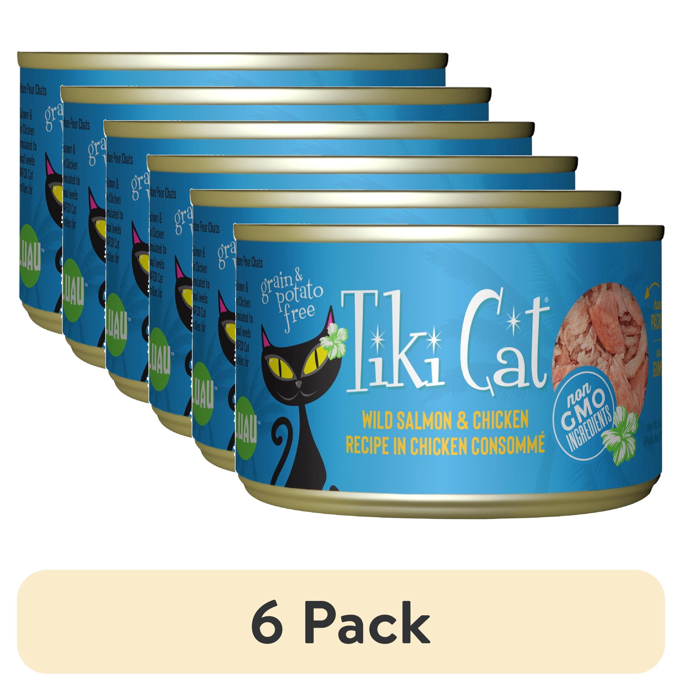 (6 pack) Tiki Cat Luau Wet Cat Food, Wild Salmon & Chicken, 6 oz. Can