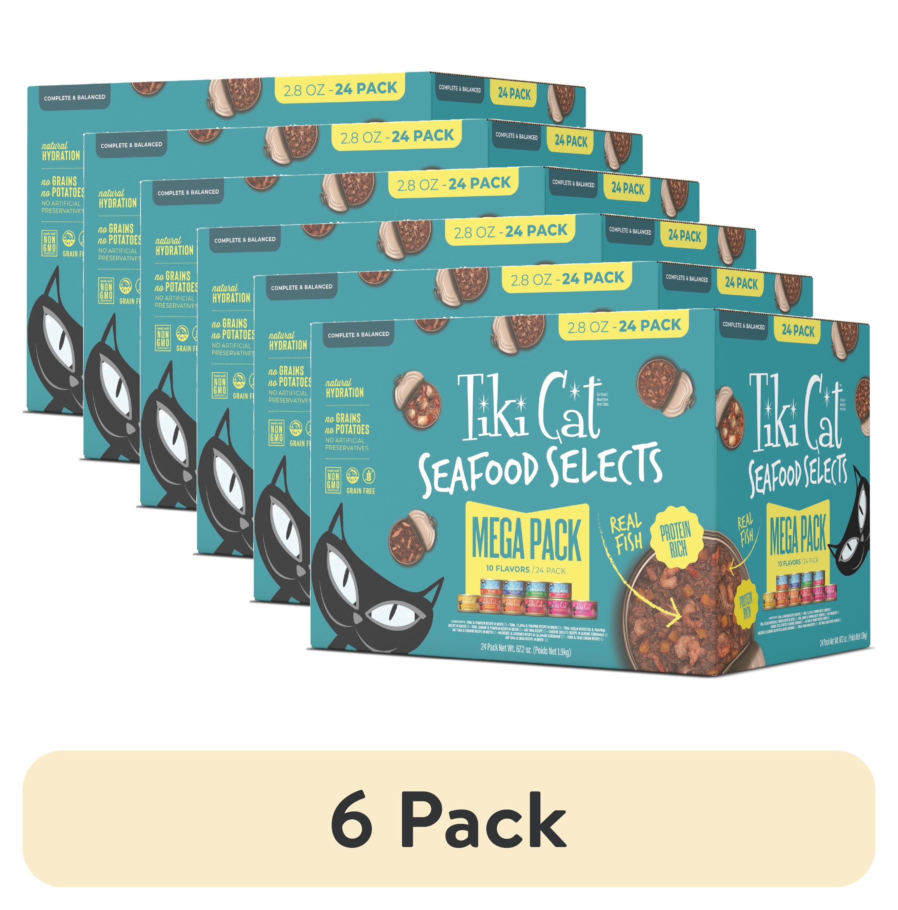 (6 pack) Tiki Cat Seafood Selects Wet Cat Food Mega Pack, 2.8 oz. Can (24 Count)