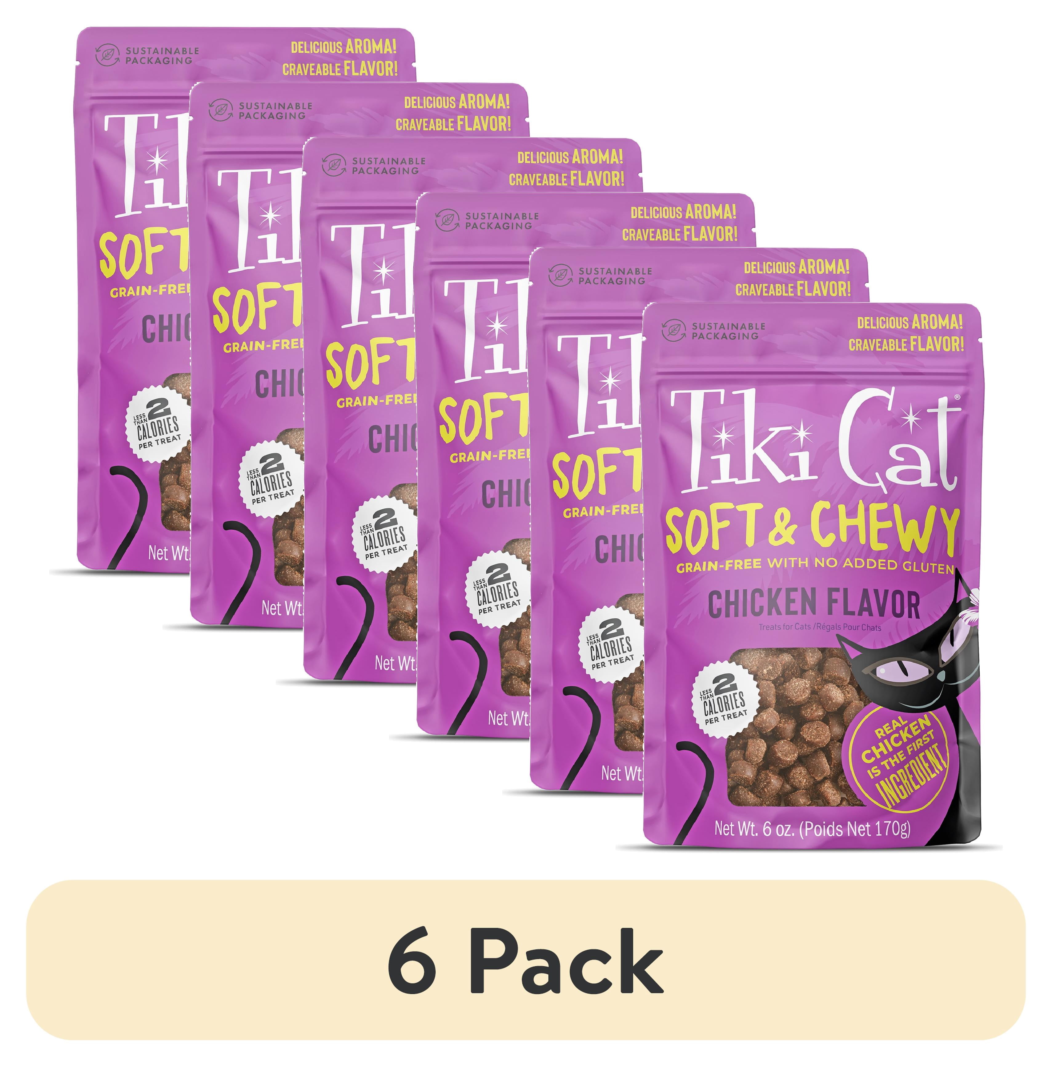(6 pack) Tiki Cat Soft & Chewy Chicken Flavor Treats, 6 oz. Bag