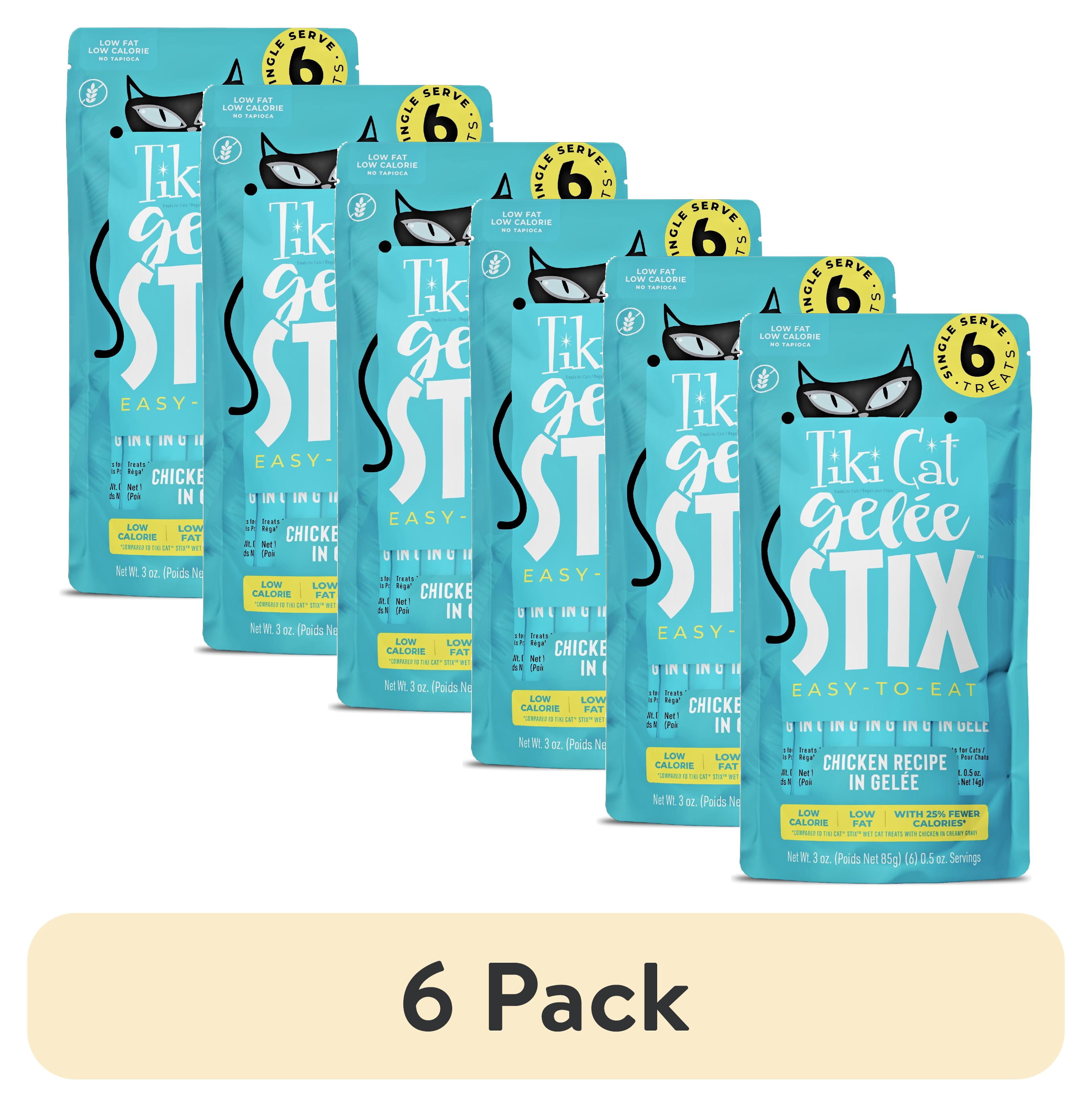 (6 pack) Tiki Cat Stix Gelee Wet Cat Treats, Chicken, 3 oz. Pouch