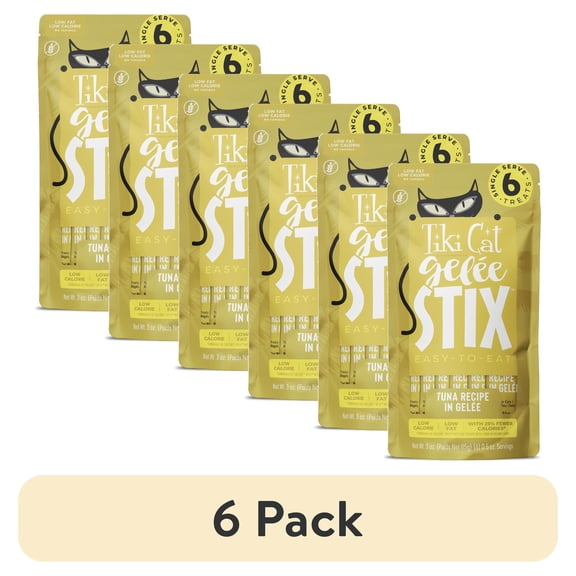 (6 pack) Tiki Cat Stix Gelee Wet Cat Treats, Tuna, 3 oz. Pouch