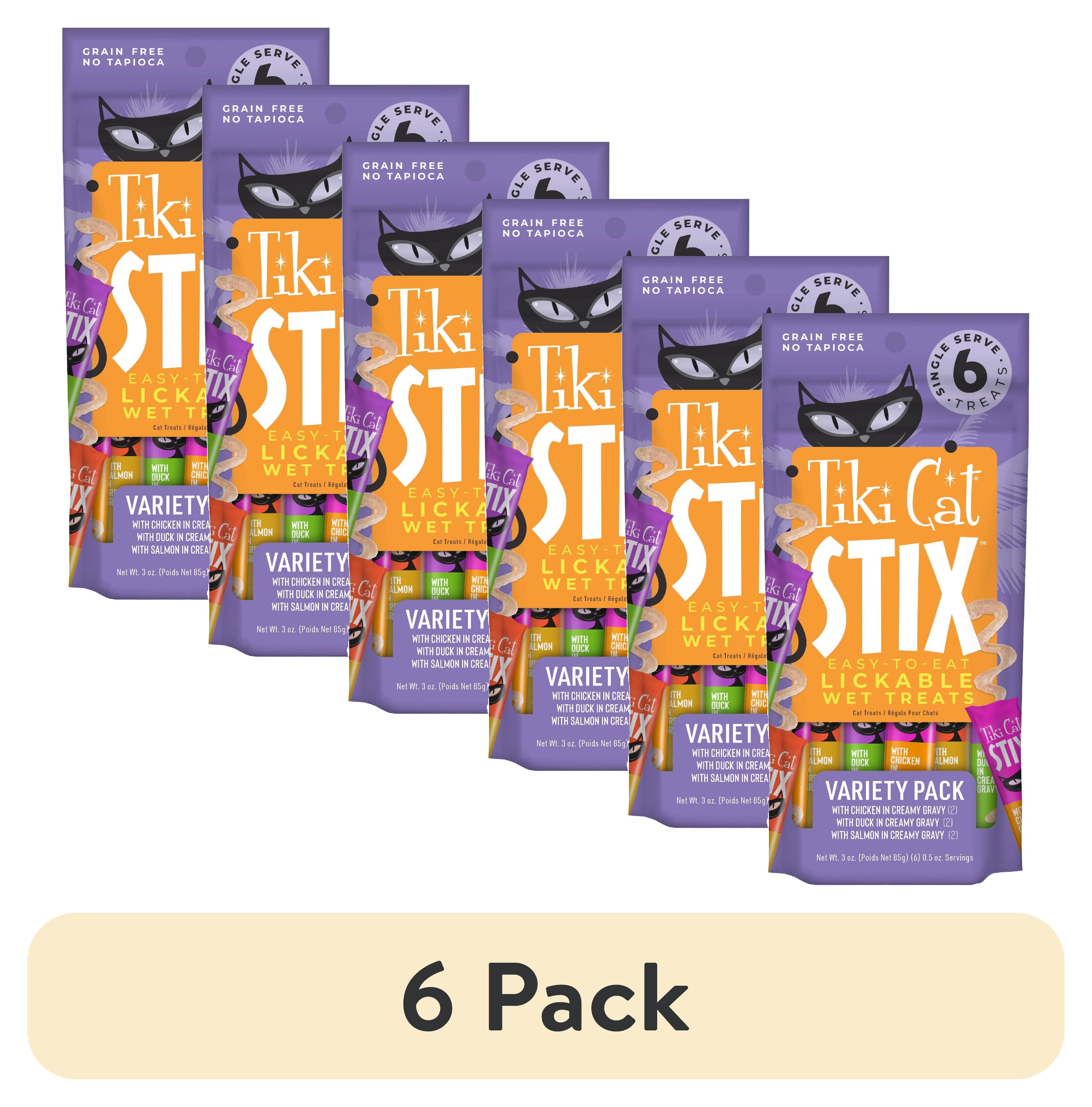 (6 pack) Tiki Cat Stix Wet Cat Treats, Variety Pack, 3 oz. Pouch