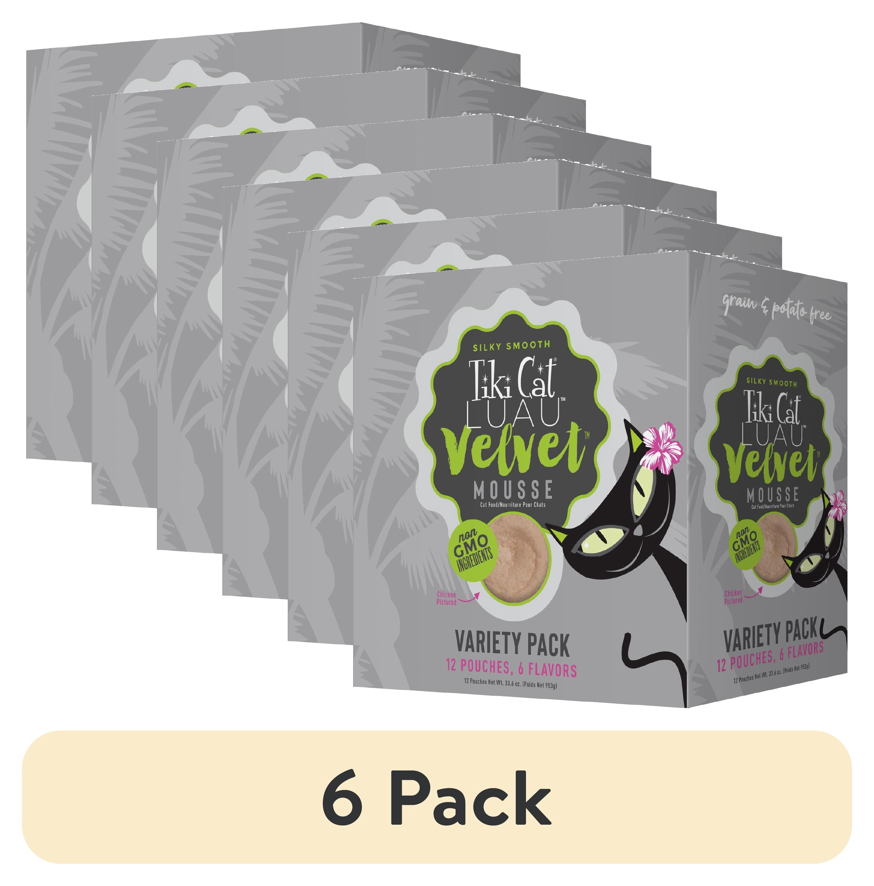 (6 pack) Tiki Pets Luau Assorted Wet Dry Cat Food Grain-Free, 33.6 oz Pouch, Box