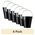 thumbnail interactive-video image 1 of (6 pack) Black Tin Pail with Handle, 4.6", by Way To Celebrate, 1 of 7