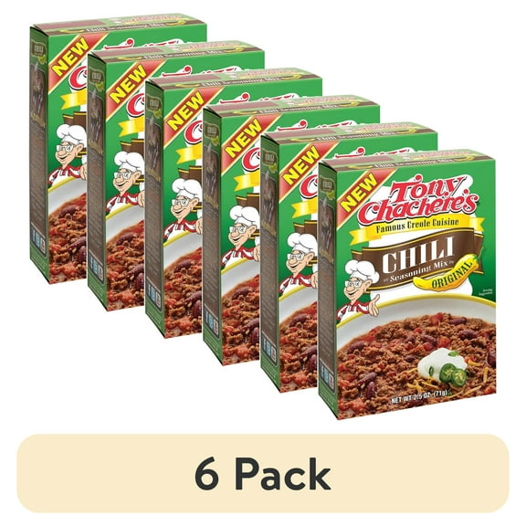 (6 pack) Tony Chachere's, Chili Mix, Original, Cajun, 2.5 oz