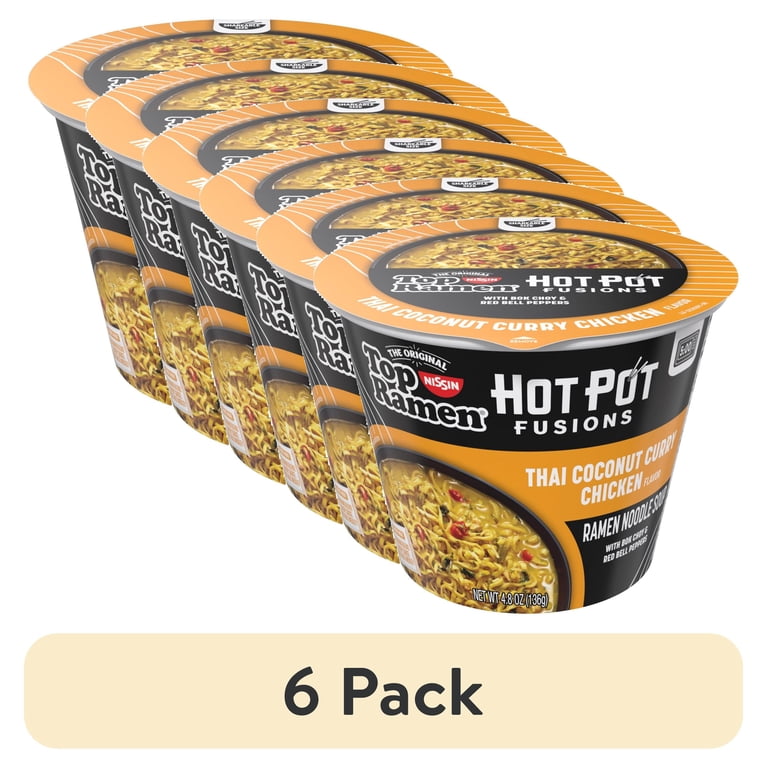 6 pack) Top Ramen Hot Pot Fusions Thai Curry Chicken - Walmart.com