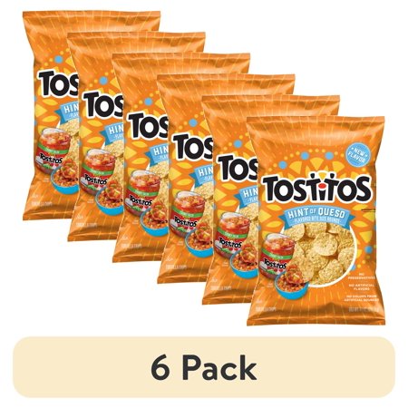 (6 pack) Tostitos Hint Of Queso Bite Sized Rounds Tortilla Chips, 11 oz Bag