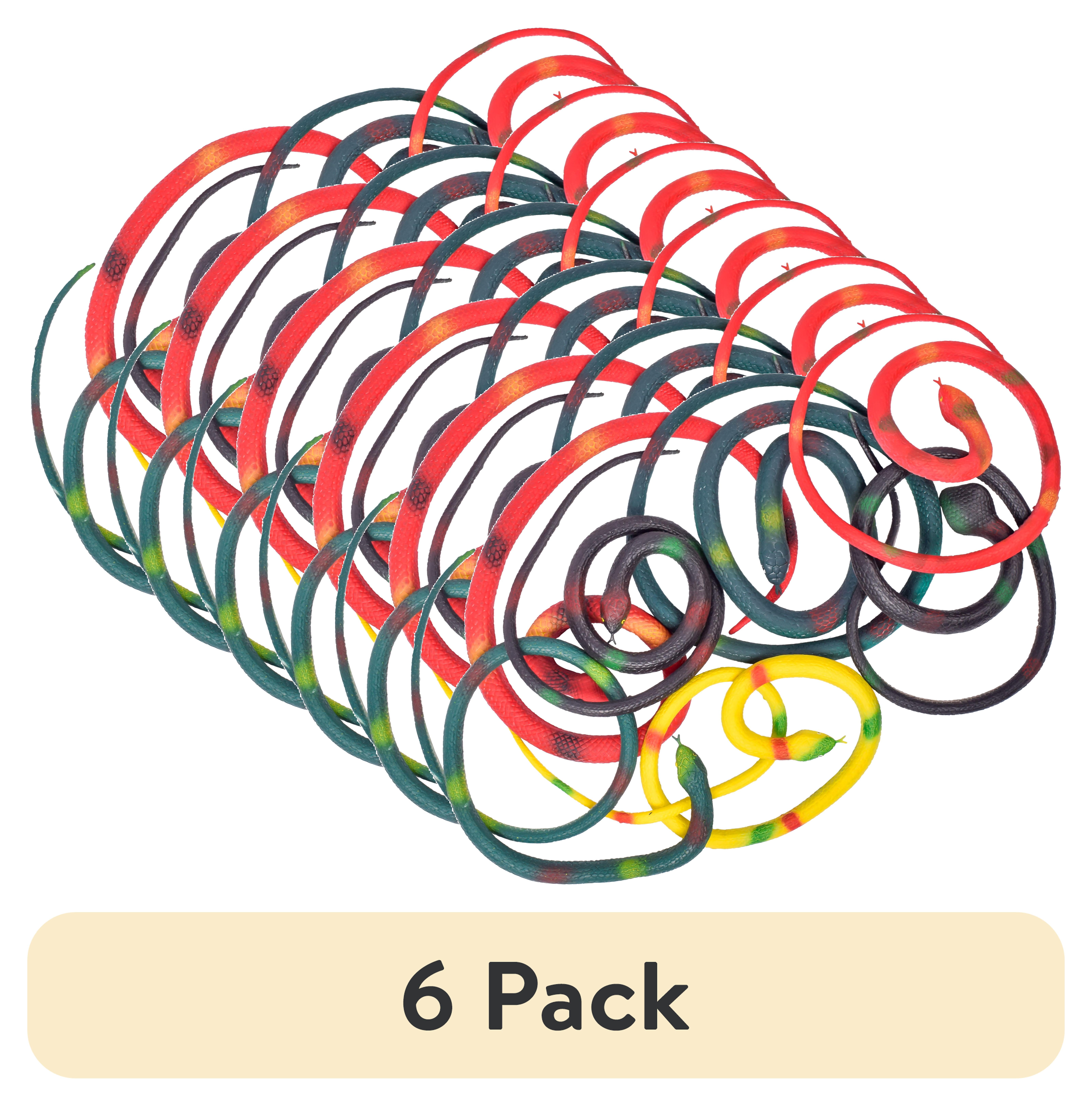 6 pack) Toymendous Realistic 28.5'' Snake – Styles May Vary