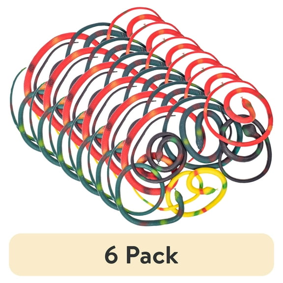 (6 pack) Toymendous Realistic 28.5’’ Snake – Styles May Vary, Receive One Novelty Toy, Children Ages 3+