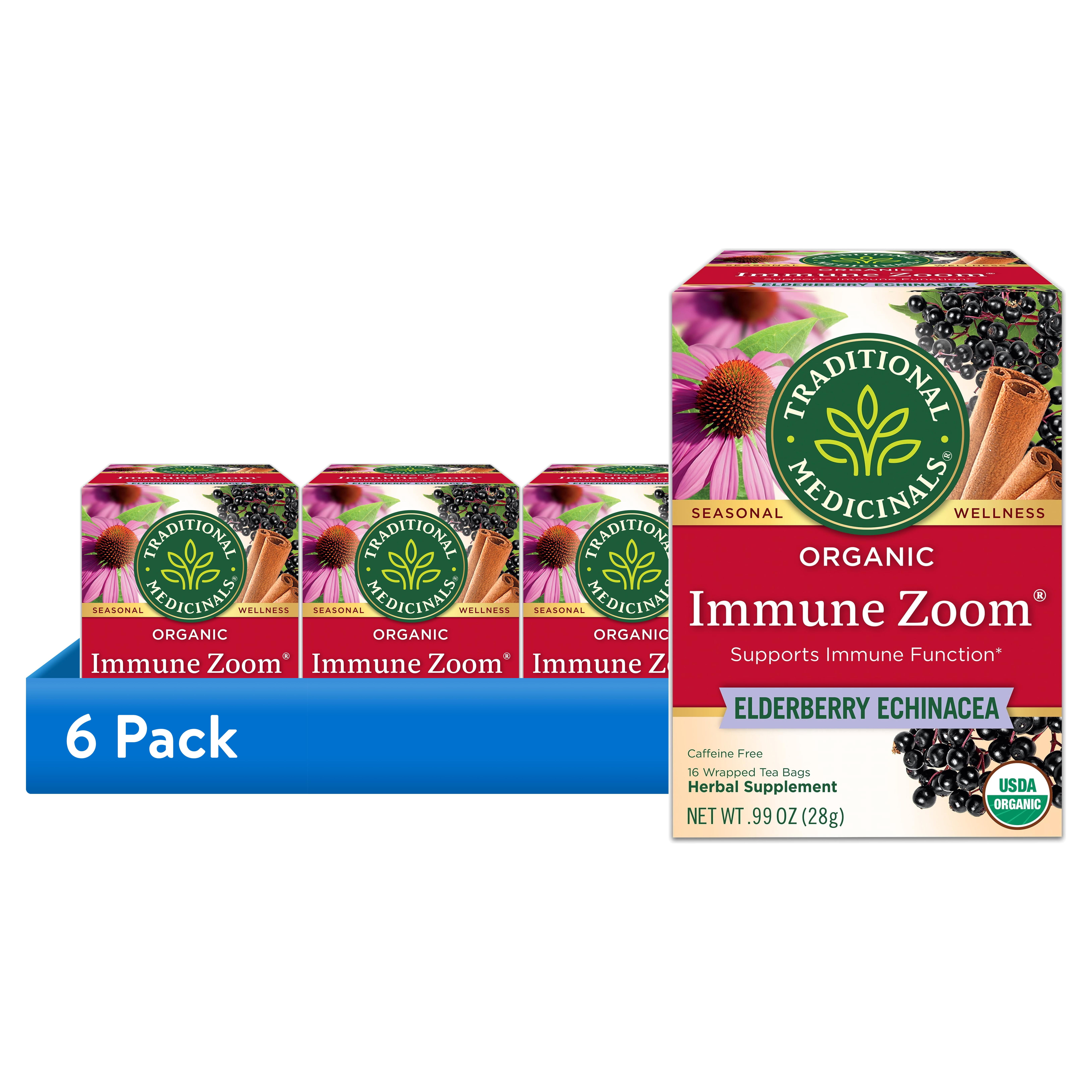 6 pack) Traditional Medicinal Immune Zoom Elderberry Echinacea
