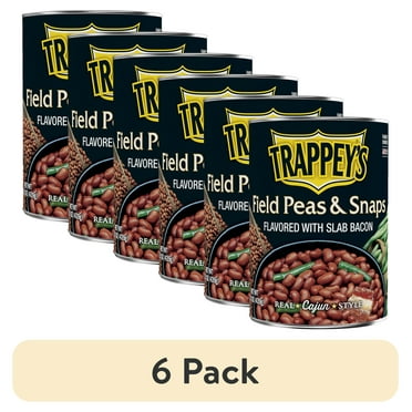 (6 pack) Trappey's Field Peas and Snaps with Bacon, 15.5 oz, Can