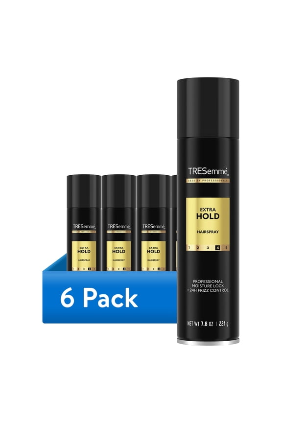 (6 pack) Tresemme Extra Hold Hairspray for 24-Hour Frizz Control, with Pro Lock Tech, 7.8 oz