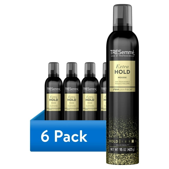 (6 pack) TRESemmé Extra Hold Volumizing Mousse for 24H Touchable Hold & Volume with Pro Lock Tech, 15 oz