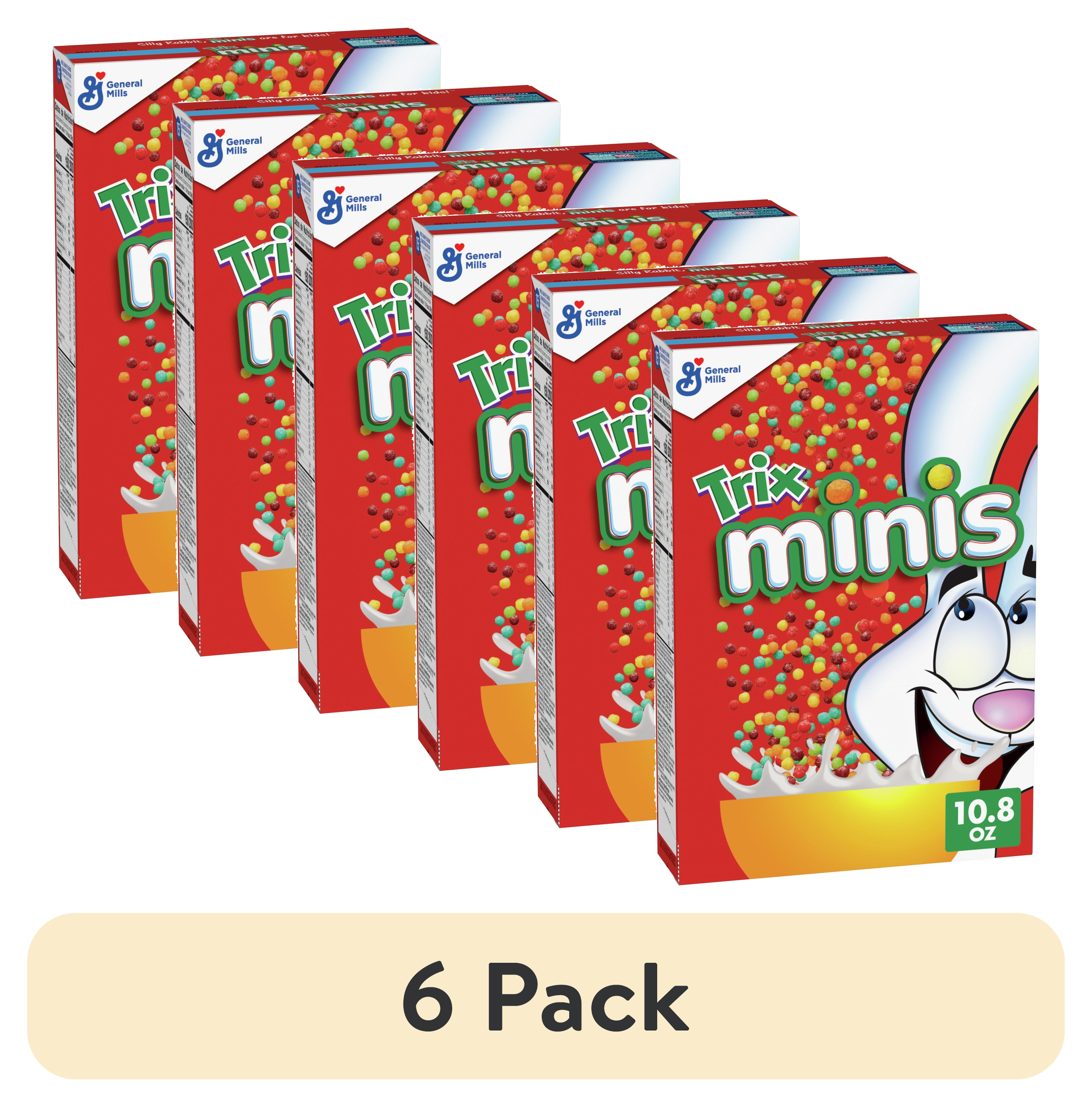 6 pack) Trix Minis Fruity Mini Corn Puff Breakfast Cereal, 10.8 OZ