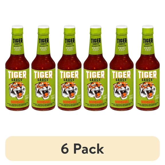 (6 pack) Try Me Tiger Sauce Original Hot Sauce, 10 fl oz Bottle