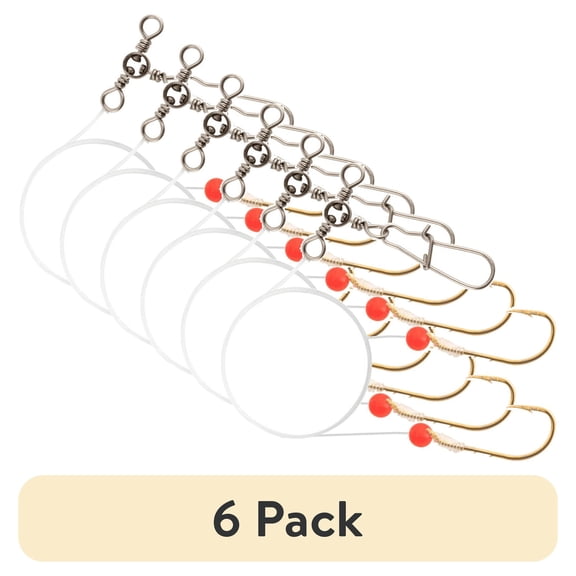 (6 pack) Tsunami 2‑Hook Porgy Rig – 40 lb. Line, 2 Count