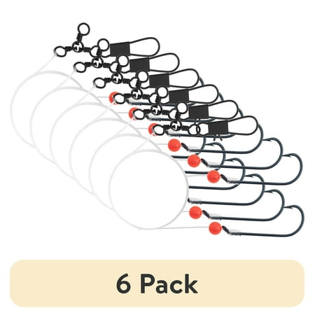 (6 pack) Tsunami Blackfish Fishing Rig Size 5 with Red Beads.