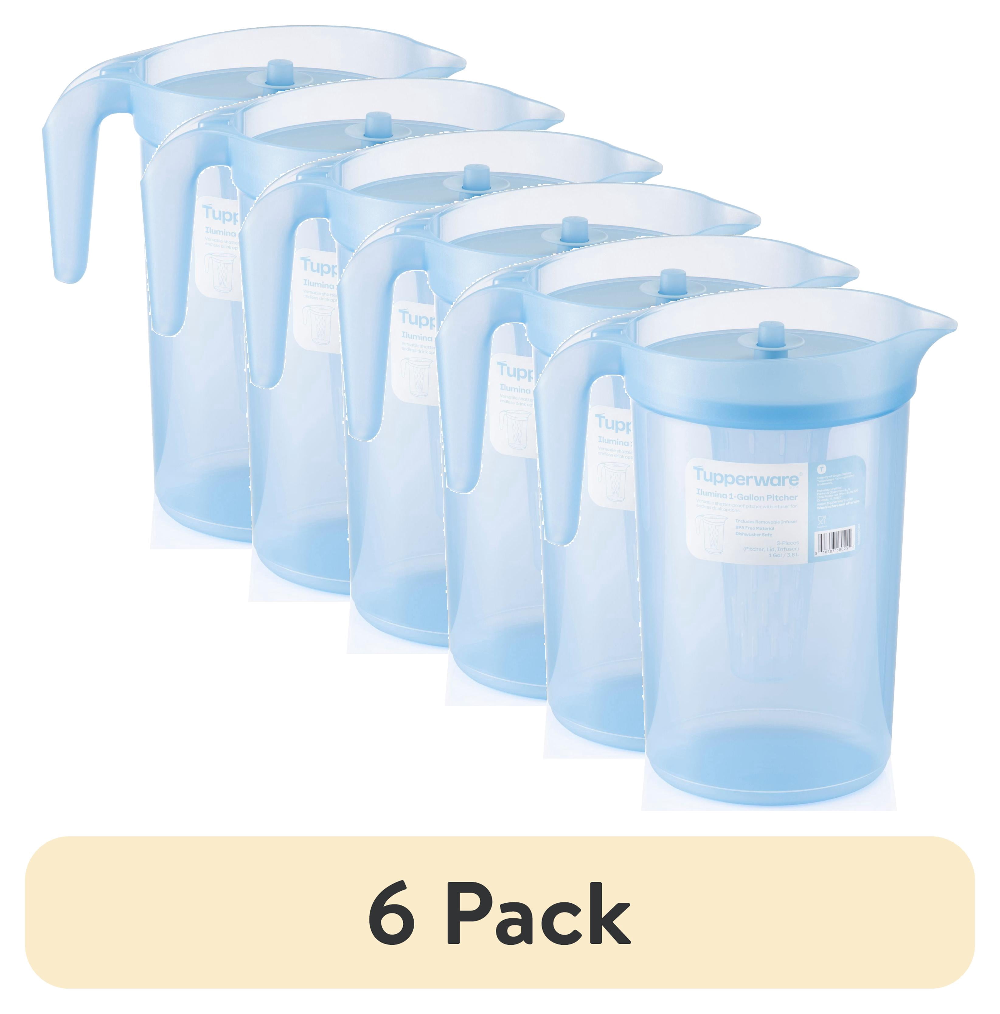 Tupperware Ilumina 1-Gallon Pitcher with Lid and Infuser, Blue