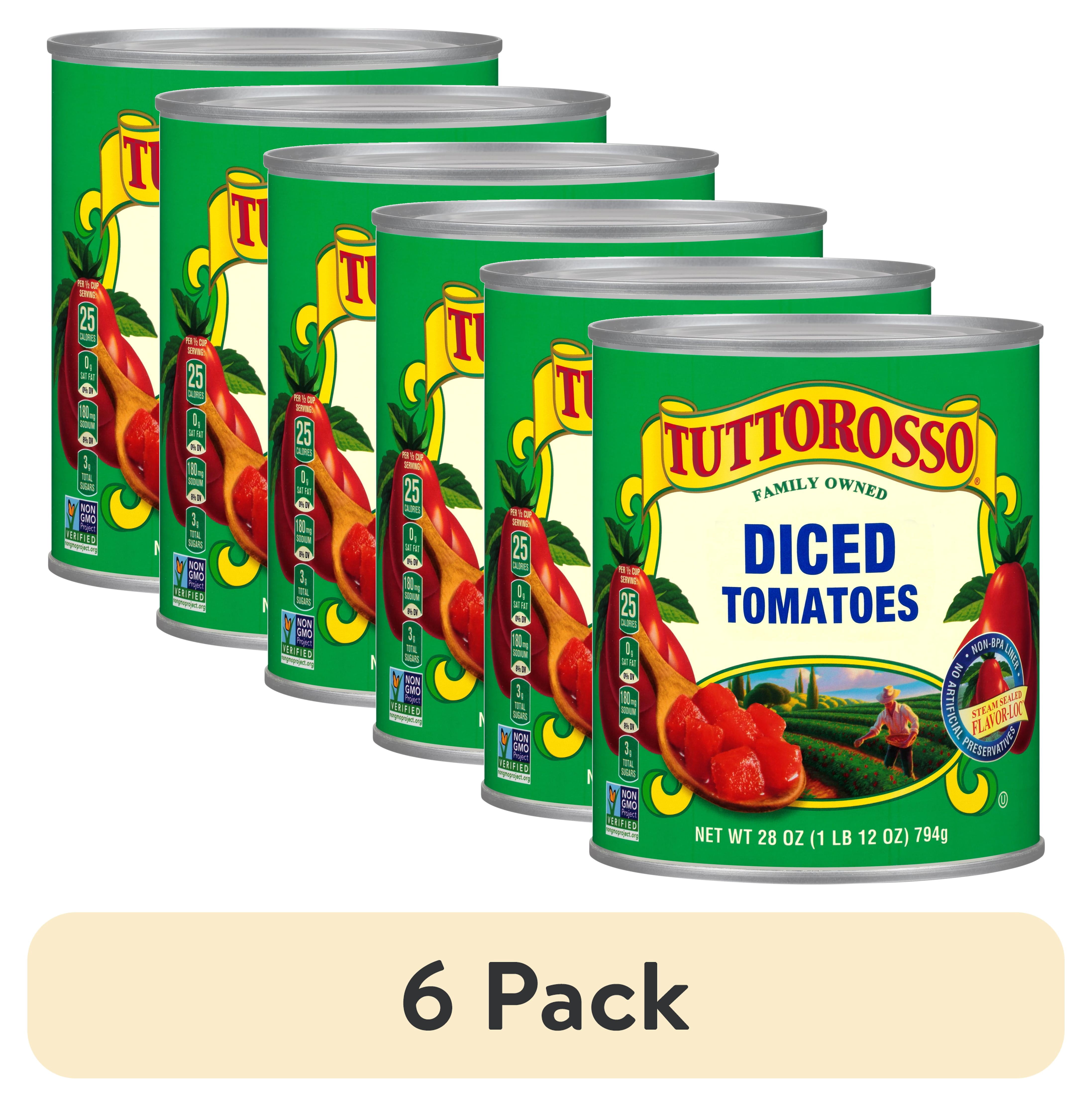 (6 pack) Tuttorosso Diced Tomatoes, 28 oz Can
