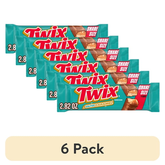 (6 pack) Twix Salted Caramel Chocolate Cookie Bars -2.8.oz