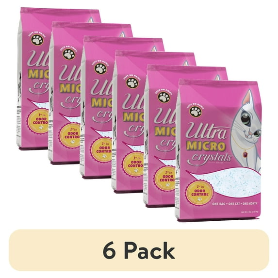 (6 pack) Ultra Micro Crystals Cat Litter, 5-lb