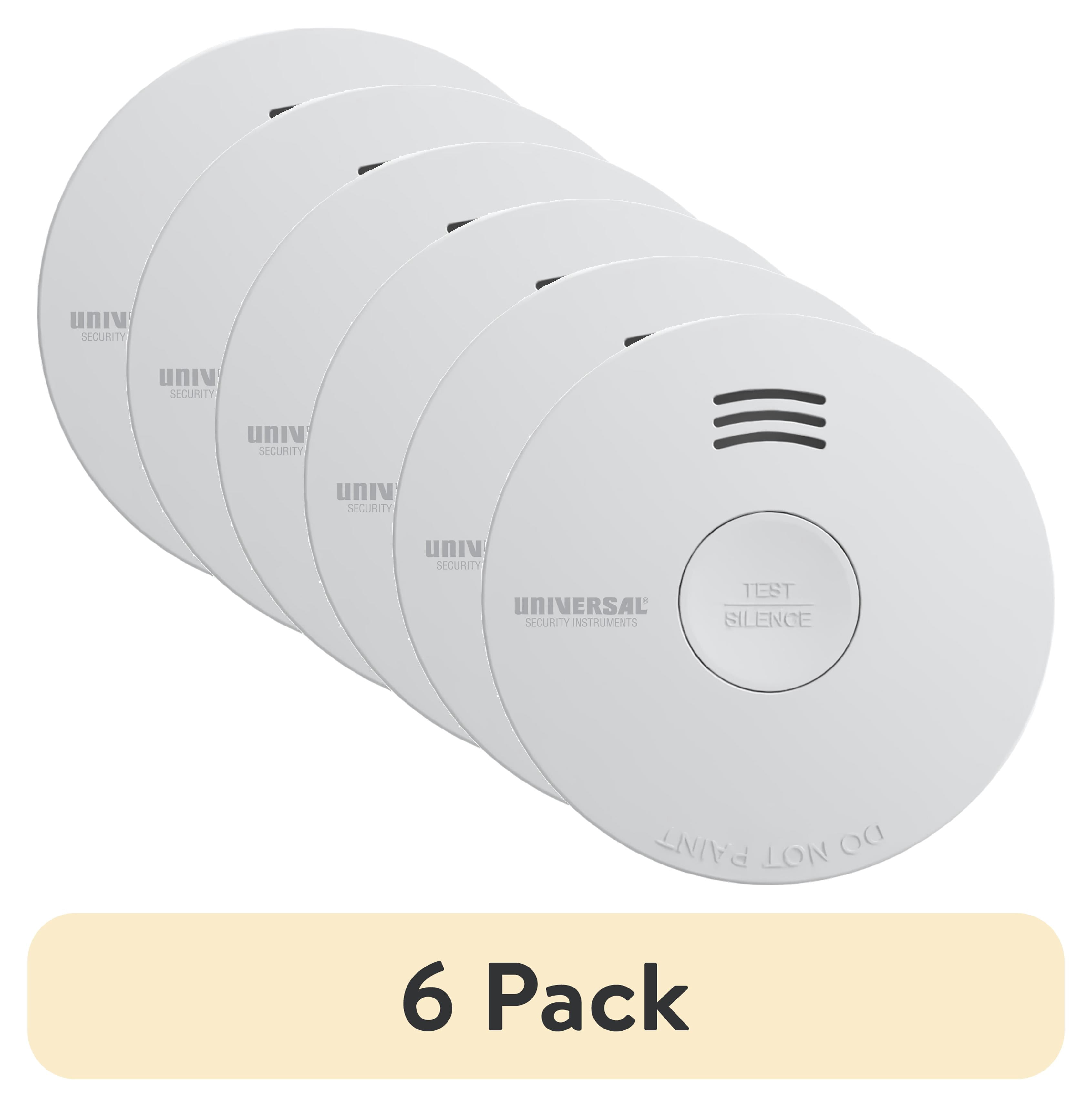 (6 pack) Universal Security Instruments 2 IN 1 10-Year Battery Smoke ...