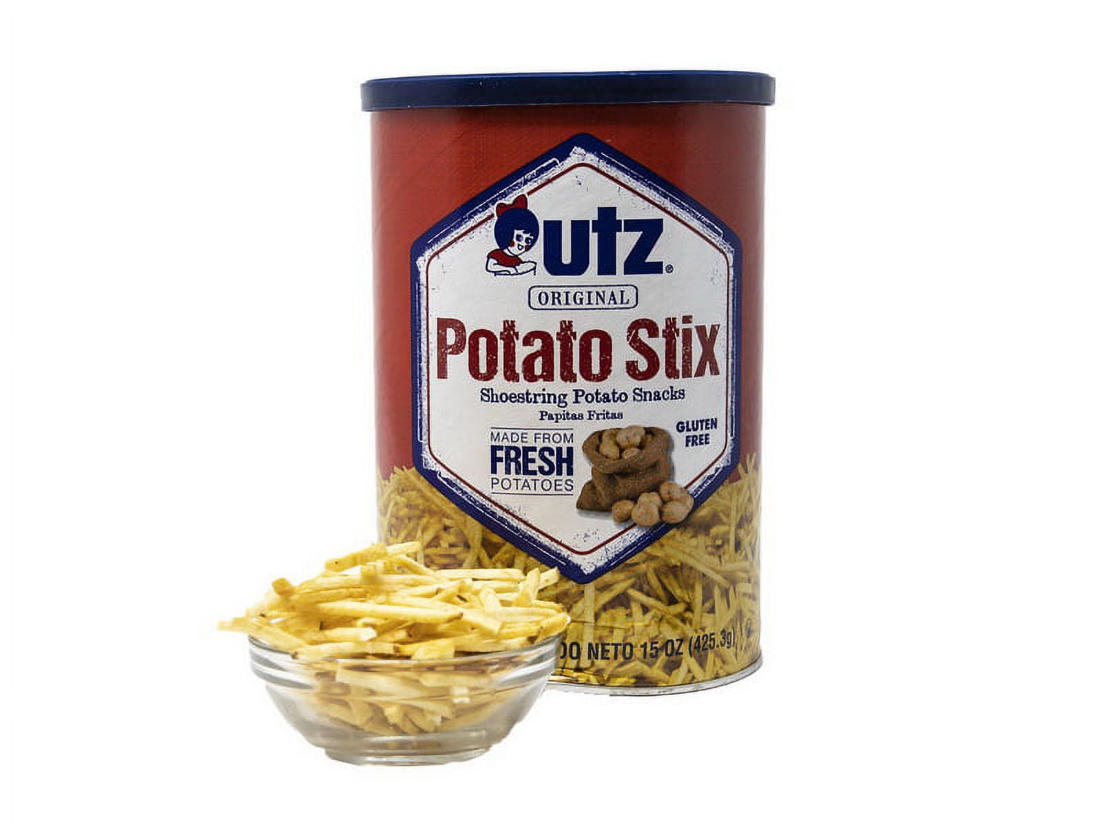 (6 pack) Utz Potato Stix, Gluten-Free, 15 oz Canister
