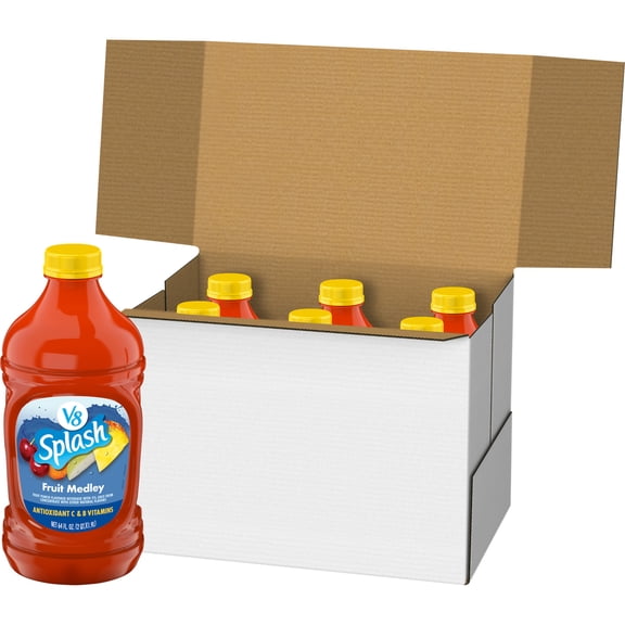 (6 pack) V8 Splash Fruit Medley Flavored Beverage, 64 fl oz Bottle (6 Pack)