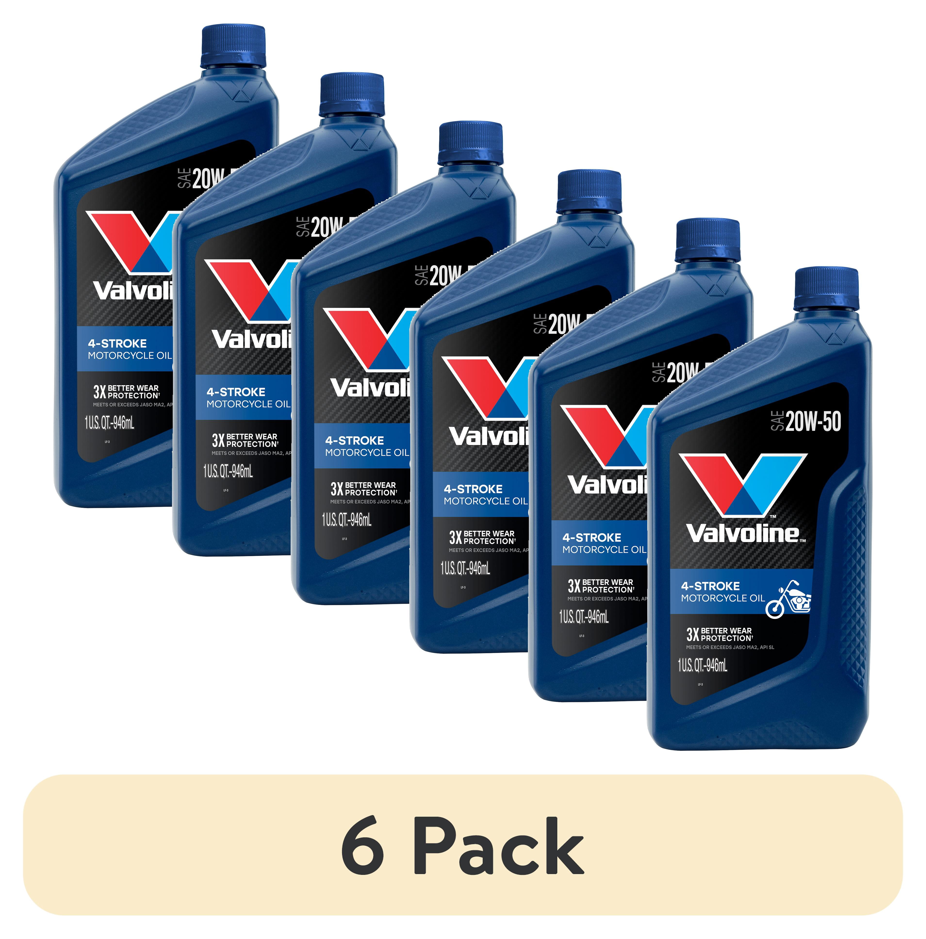 5 pack) Valvoline 4-Stroke 20W-50 Conventional Motorcycle Oil 1