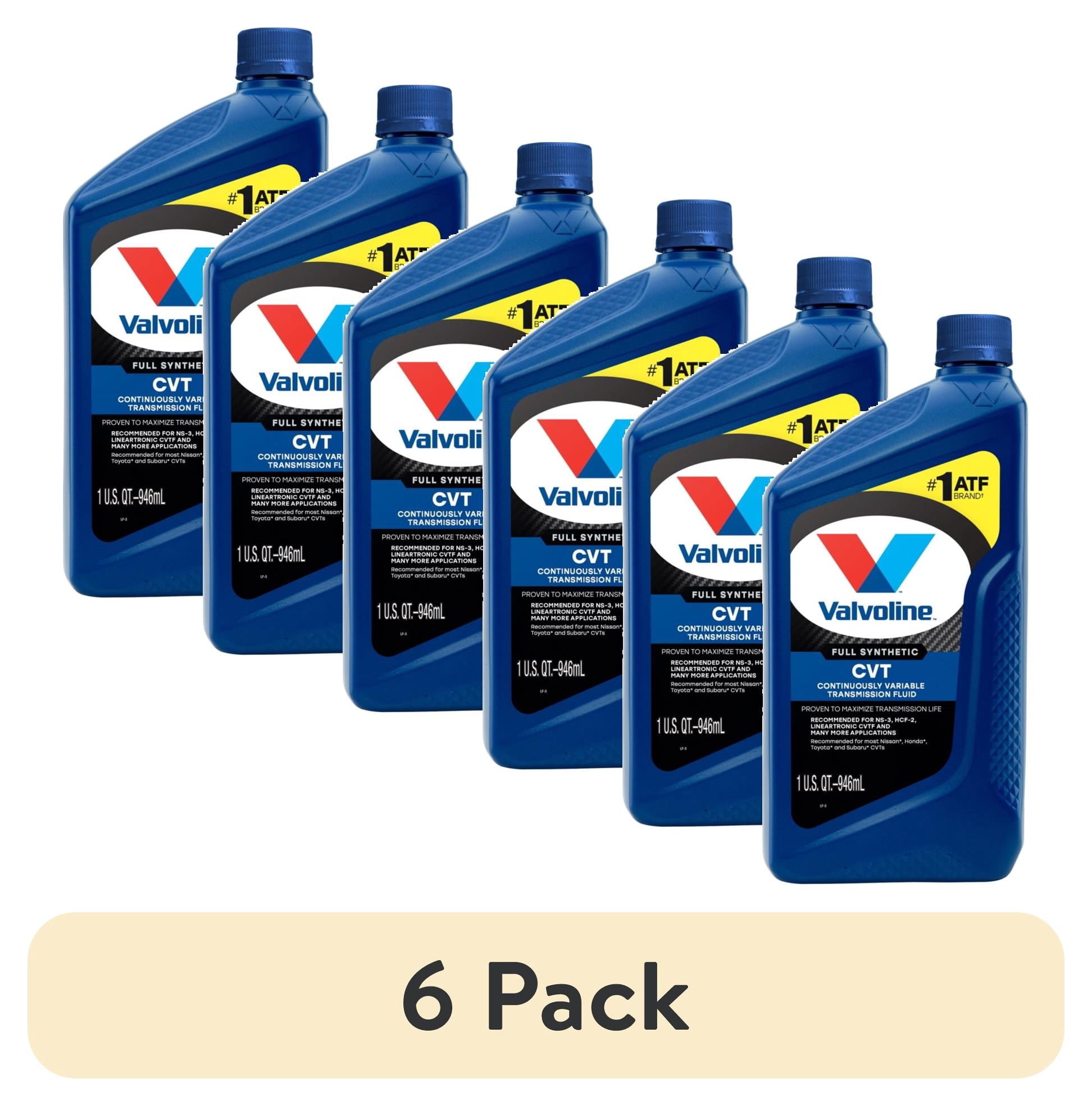 (6 pack) Valvoline Full Synthetic CVT Continuously Variable Transmission Fluid 1 QT