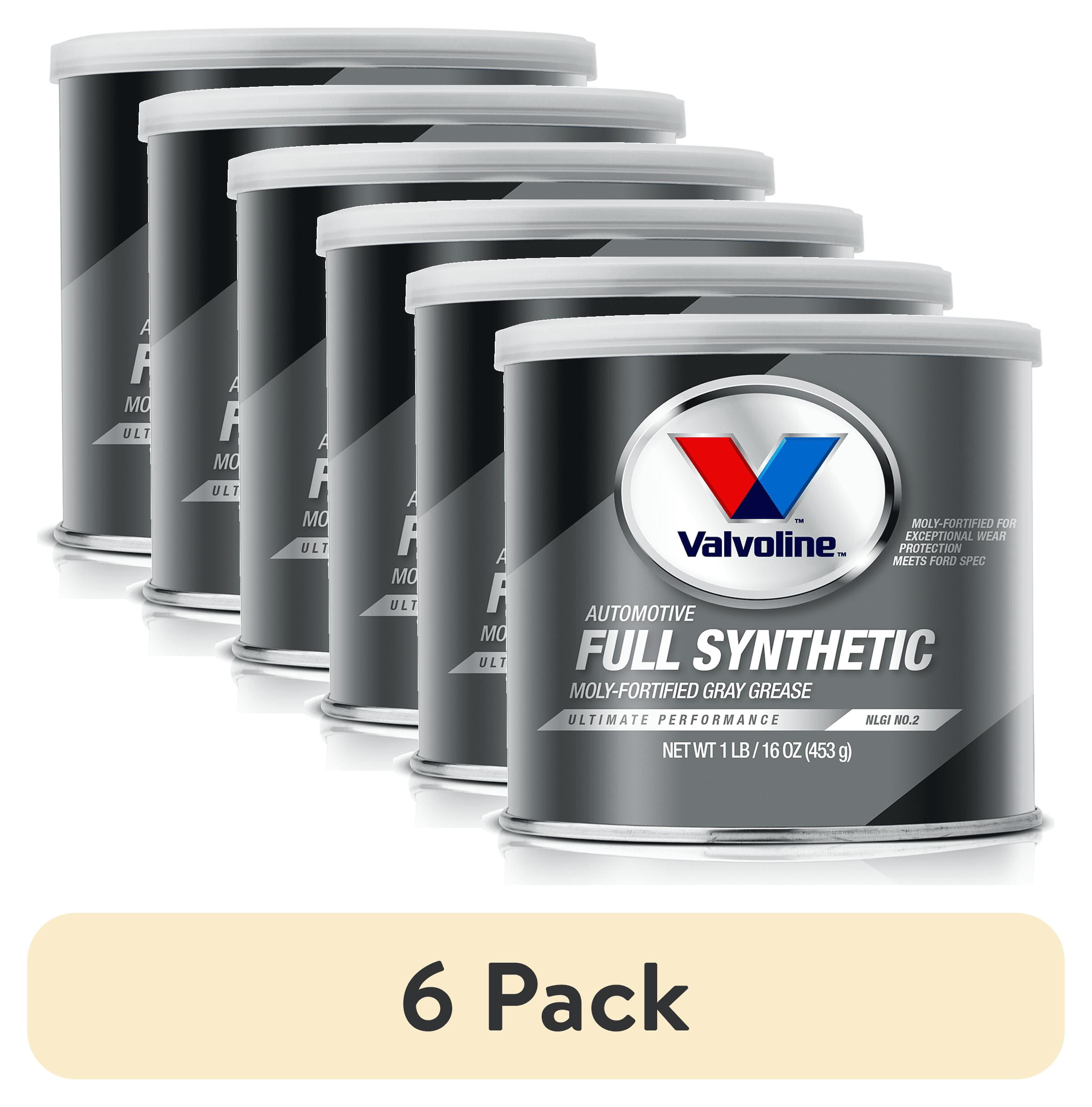 (6 pack) Valvoline Full Synthetic Moly-Fortified Gray Grease Tub 1 Lb