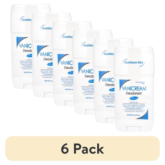(6 pack) Vanicream Deodorant For Sensitive Skin, Aluminum-Free, Fragrance Free, 2 oz (57 g)