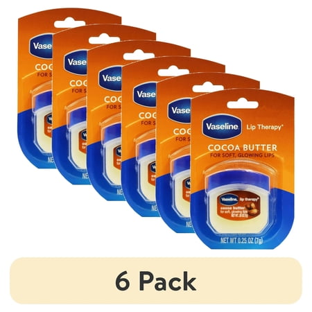 (6 pack) Vaseline Lip Therapy Cocoa Butter Lip Balm Moisturizer Petroleum .25oz