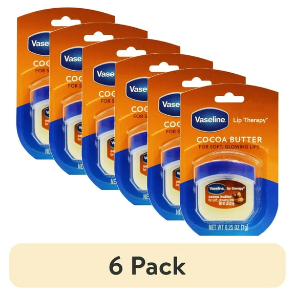 (6 pack) Vaseline Lip Therapy Cocoa Butter Lip Balm Moisturizer Petroleum .25oz