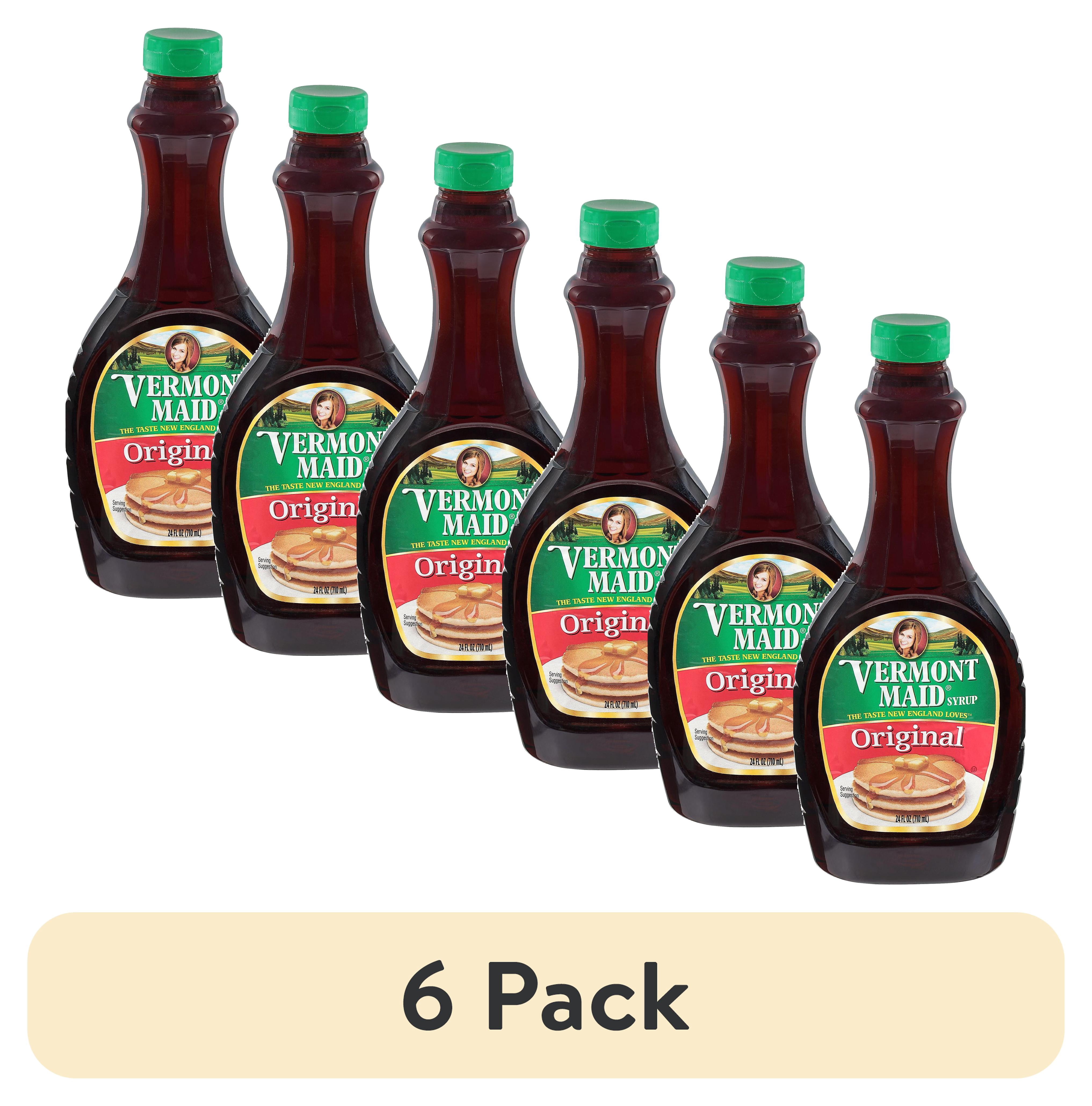 (6 pack) Vermont Maid Original Maple Syrup, Gluten Free, Kosher, 24 fl oz Pour Bottle