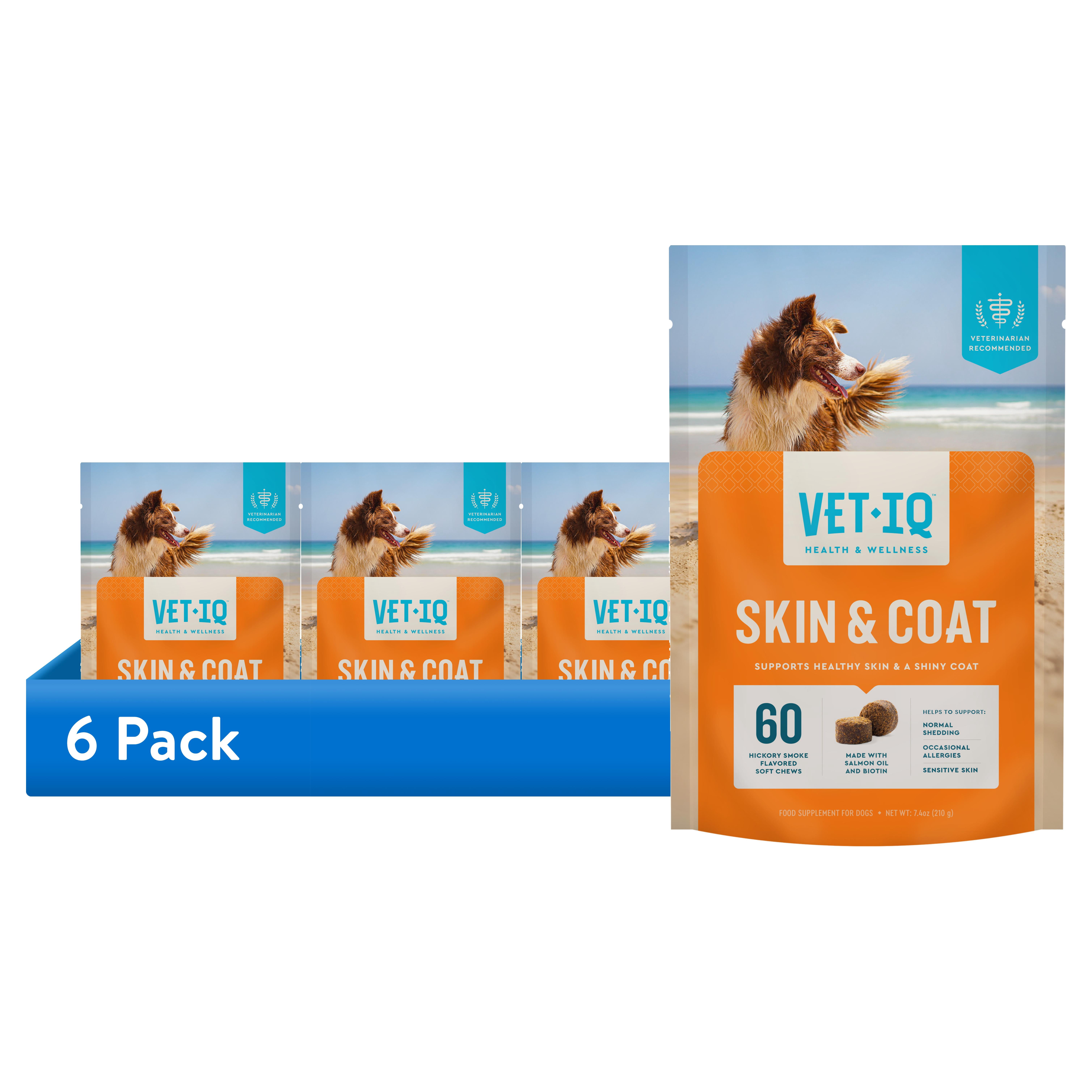 (6 pack) VetIQ Skin & Coat Chews for Dogs