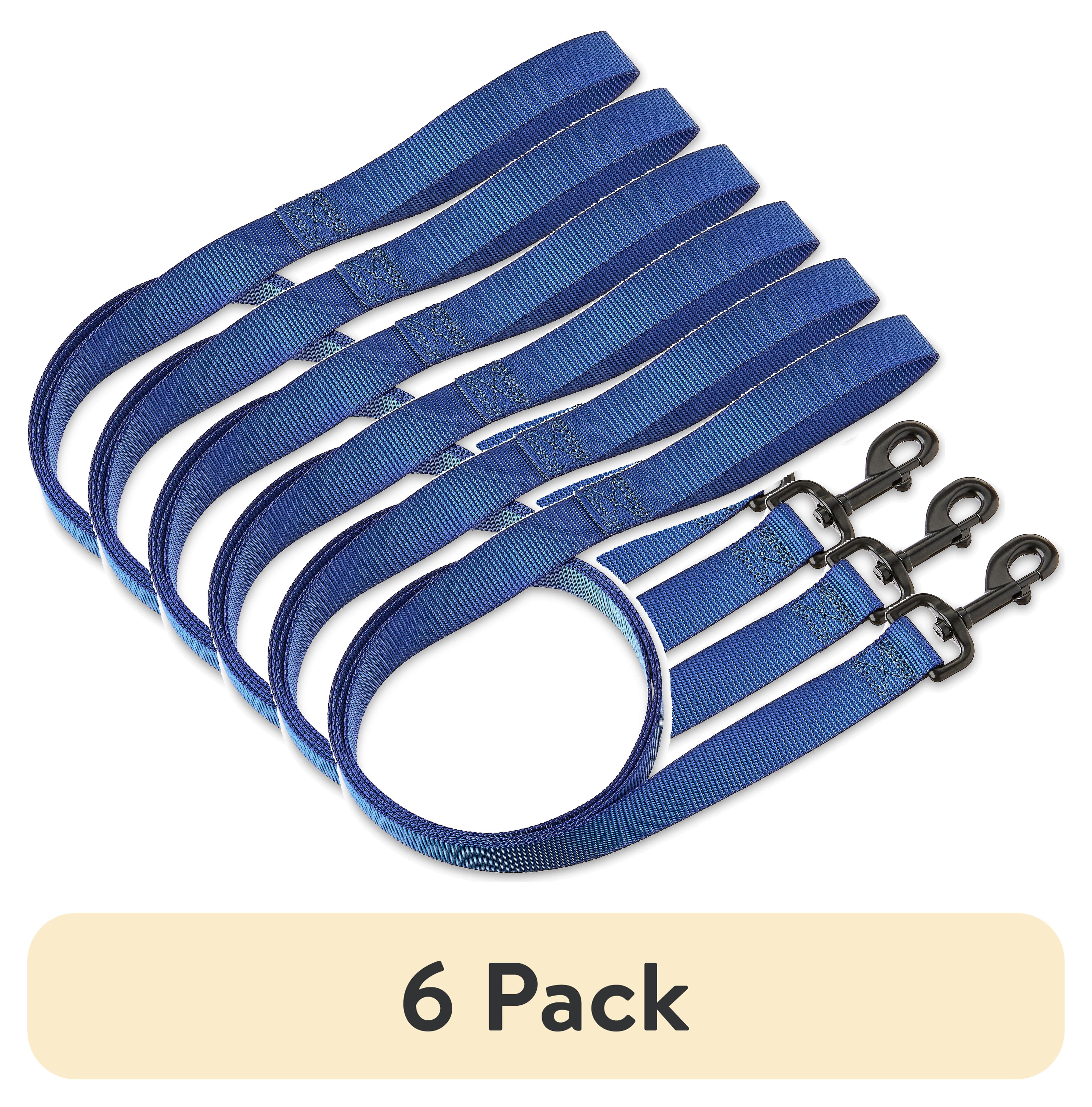 (6 pack) Vibrant Life 6' Solid Polyester Leash, Blue, M/L