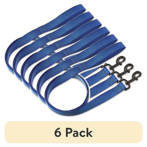 (6 pack) Vibrant Life 6' Solid Polyester Leash, Blue, M/L