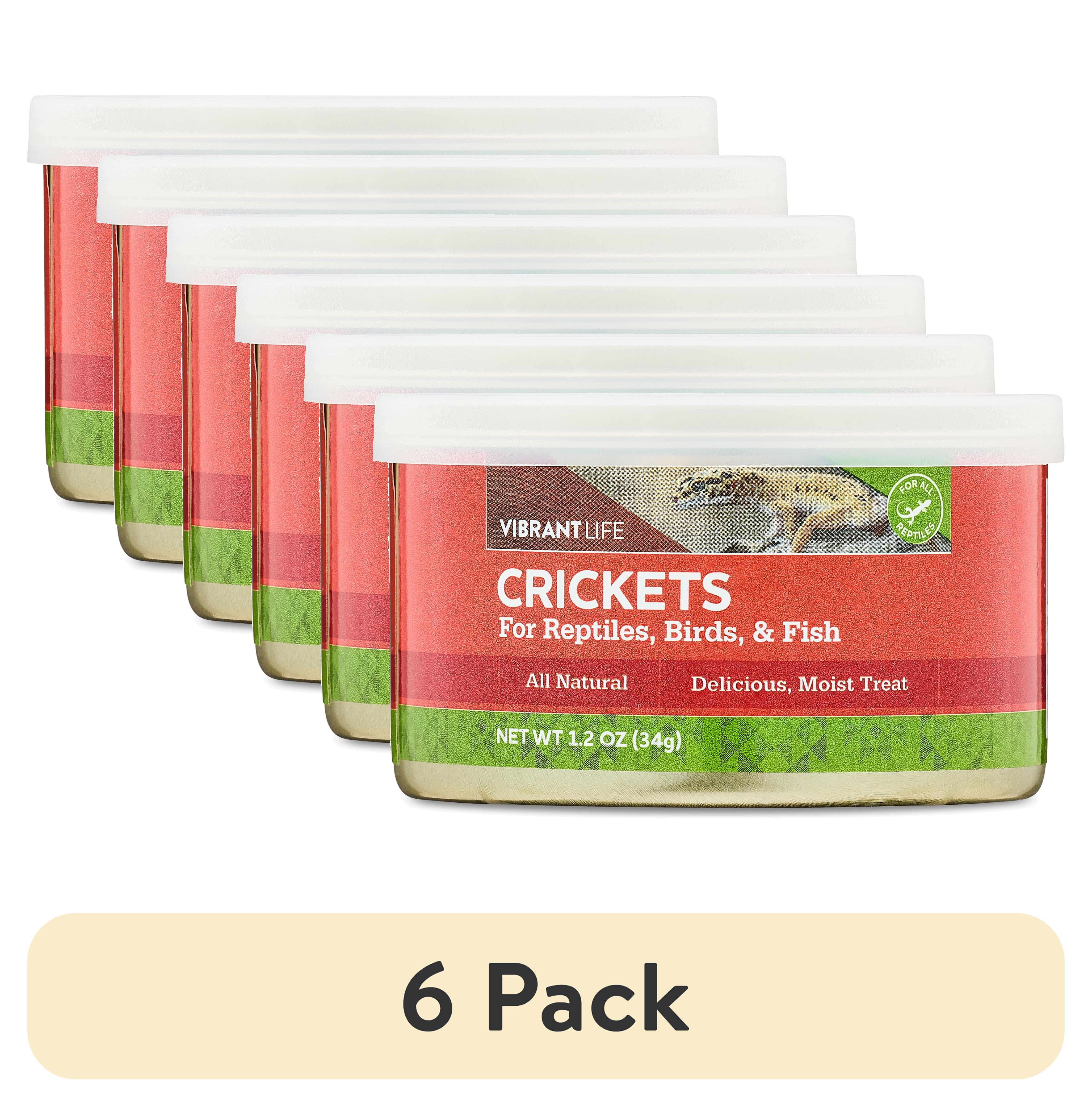 (6 pack) Vibrant Life Canned Crickets for Reptiles, Birds & Fish, 1.2 oz