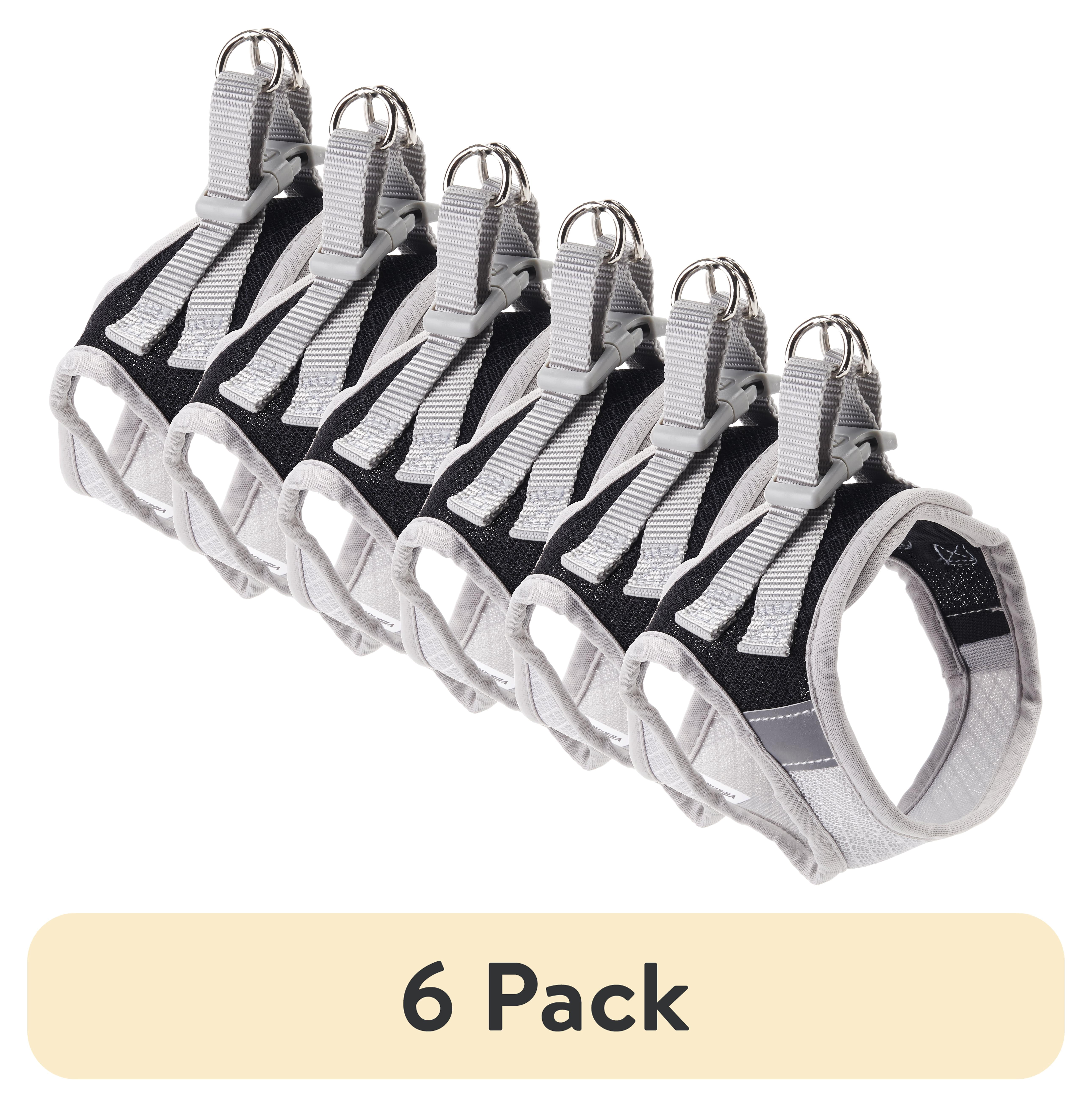 (6 pack) Vibrant Life Reflective Dog Harness, Black, XS